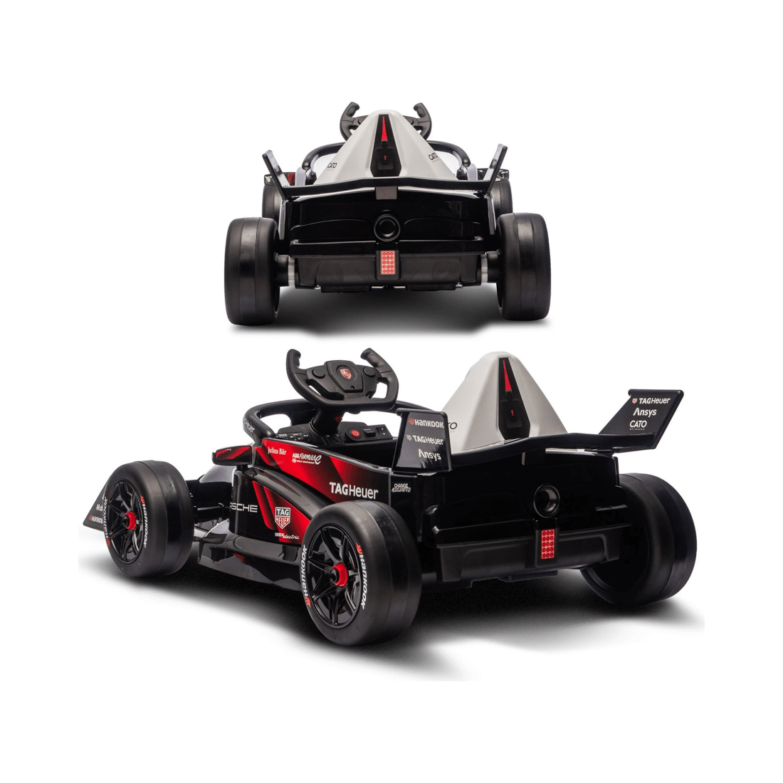 3 Kahuna Porsche Formula E Kids Electric Ride On Car Remote Control 60W Dual Motors - Red, 3 of 5