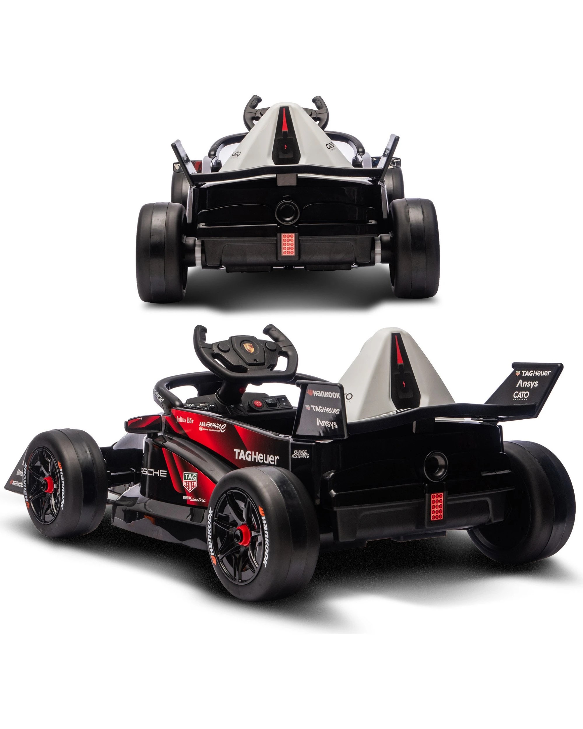 3 Kahuna Porsche Formula E Kids Electric Ride On Car Remote Control 60W Dual Motors - Red, 3 of 5