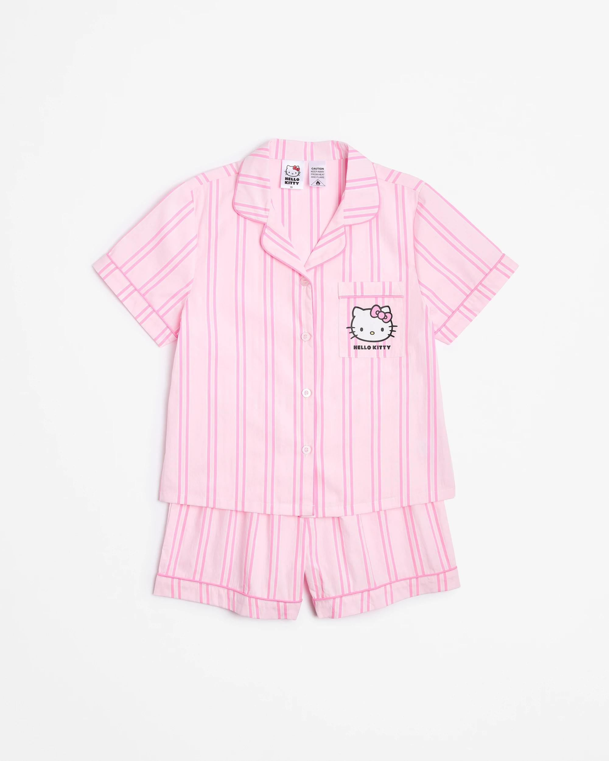 4 Hello Kitty Older Girls Woven Short Pyjama Set PINK STRIPE, 4 of 6