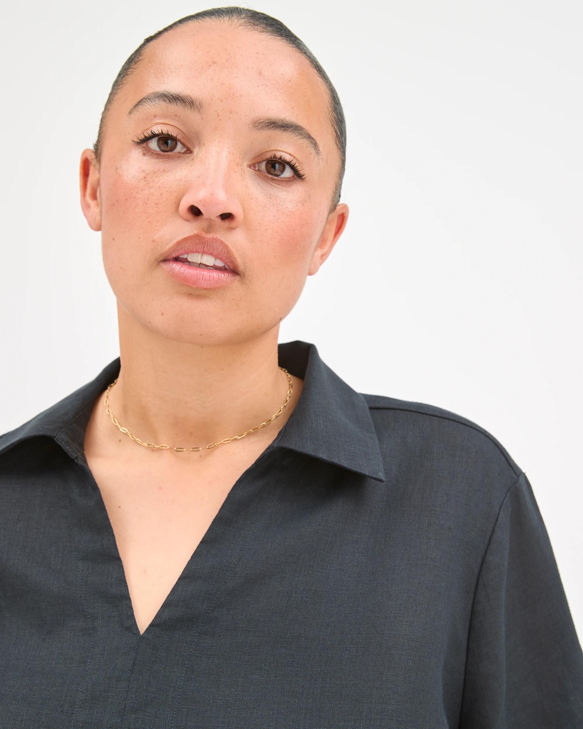 Target Curve Plus Size European Linen Short Sleeve Popover Top - Kmart