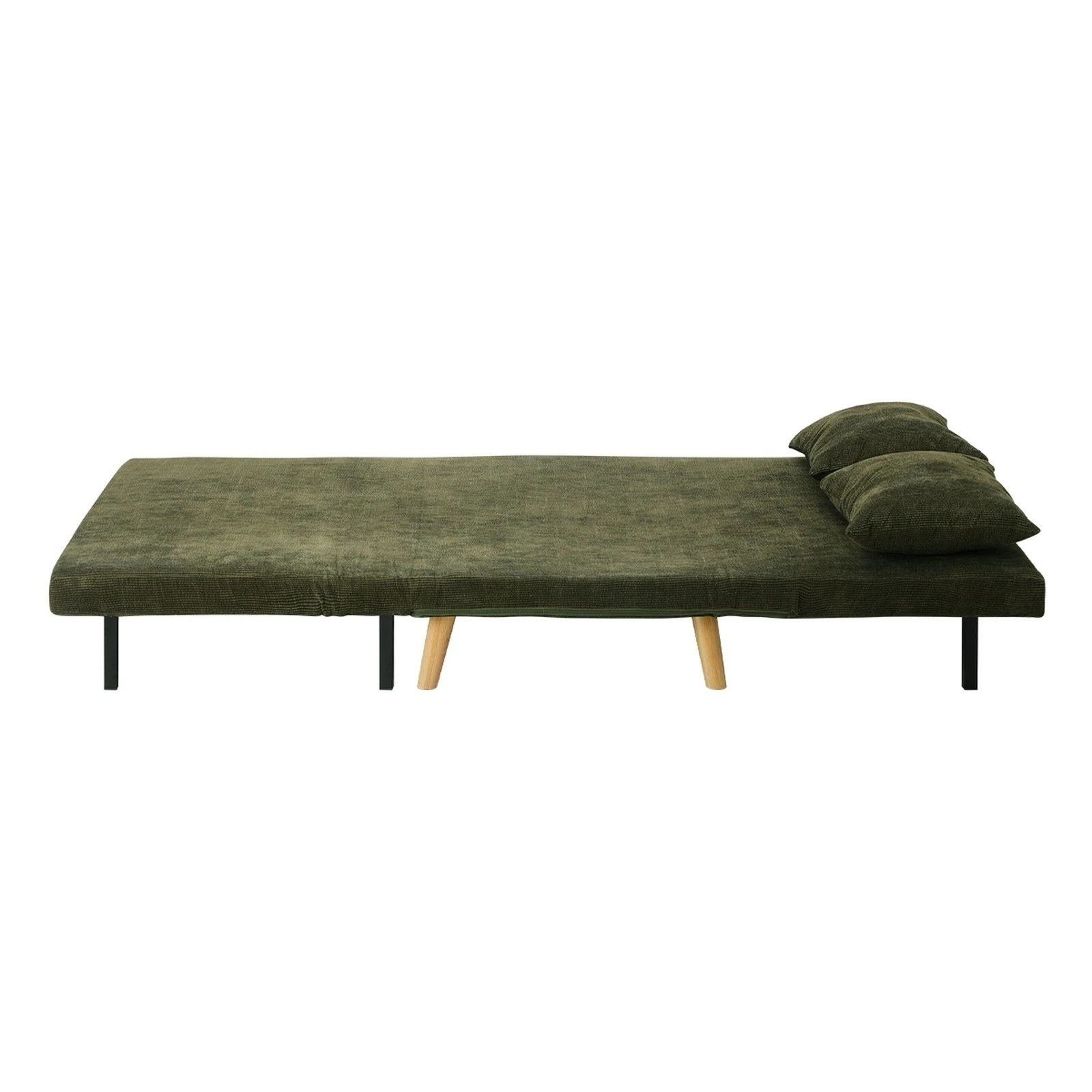 6 Oikiture Sofa Bed Lounge Chair Polyester Recliner Wood Leg 2 Seater
 - Green, 6 of 8