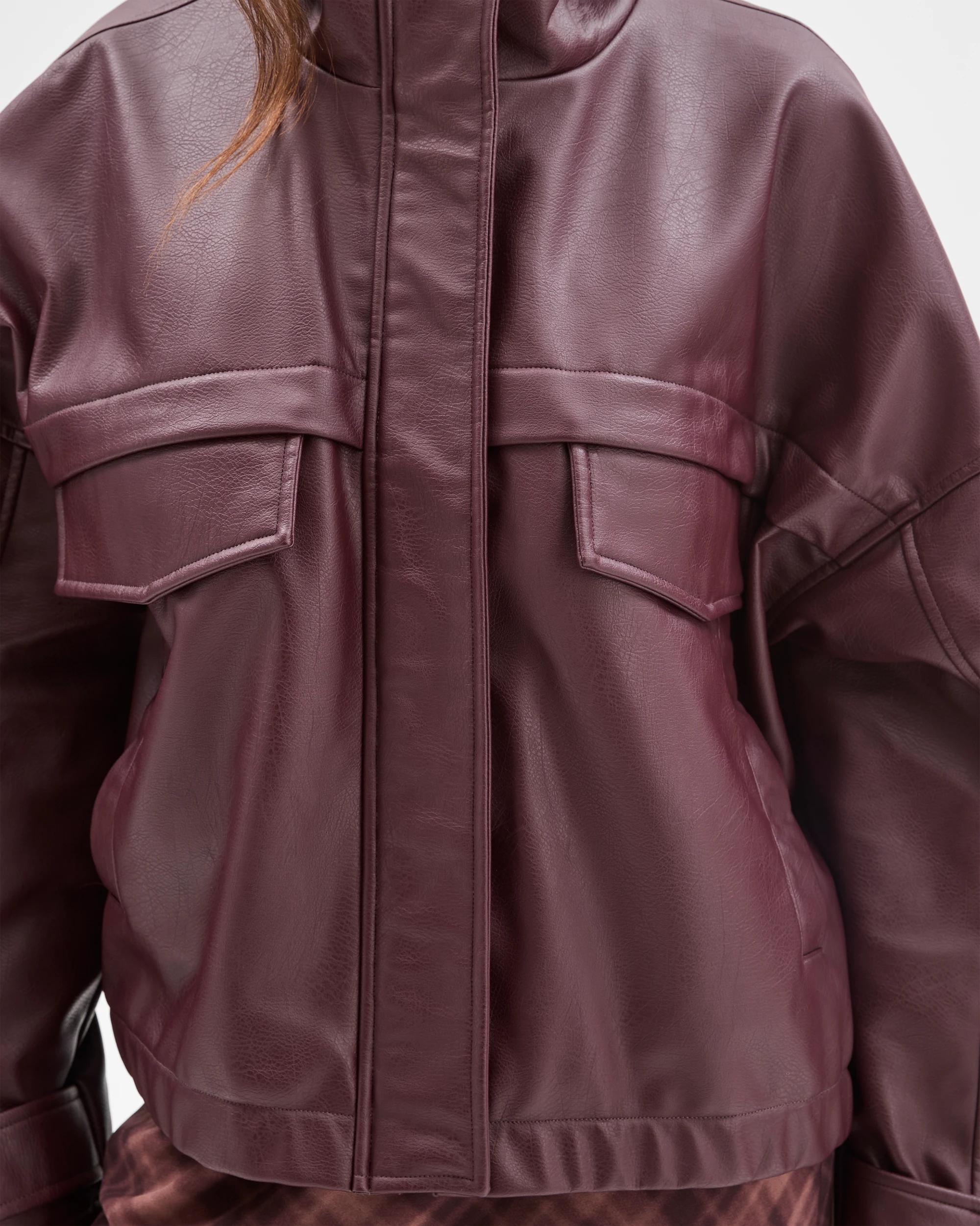 3 Lily Loves Funnel Neck Jacket FUDGE, 3 of 6