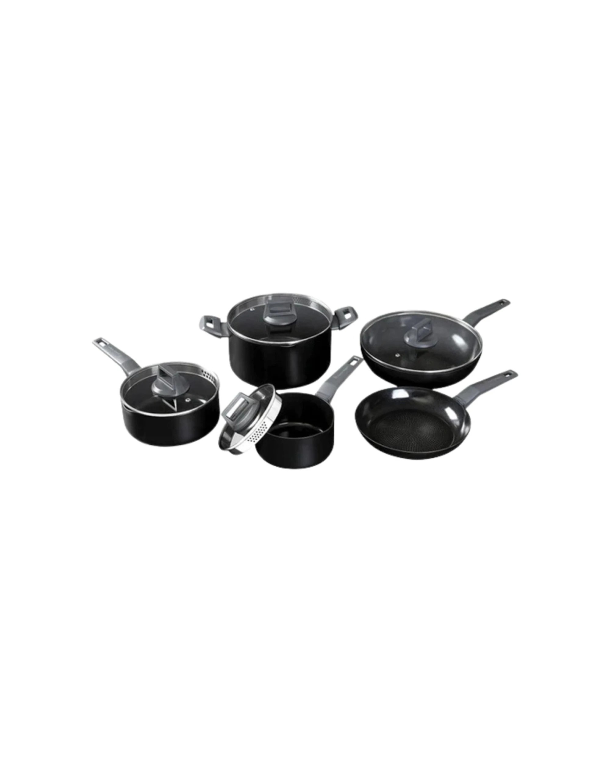 1 Stanley Rogers 5pc Statement Ceramic Non Stick Cookware Set - Black, 1 of 6