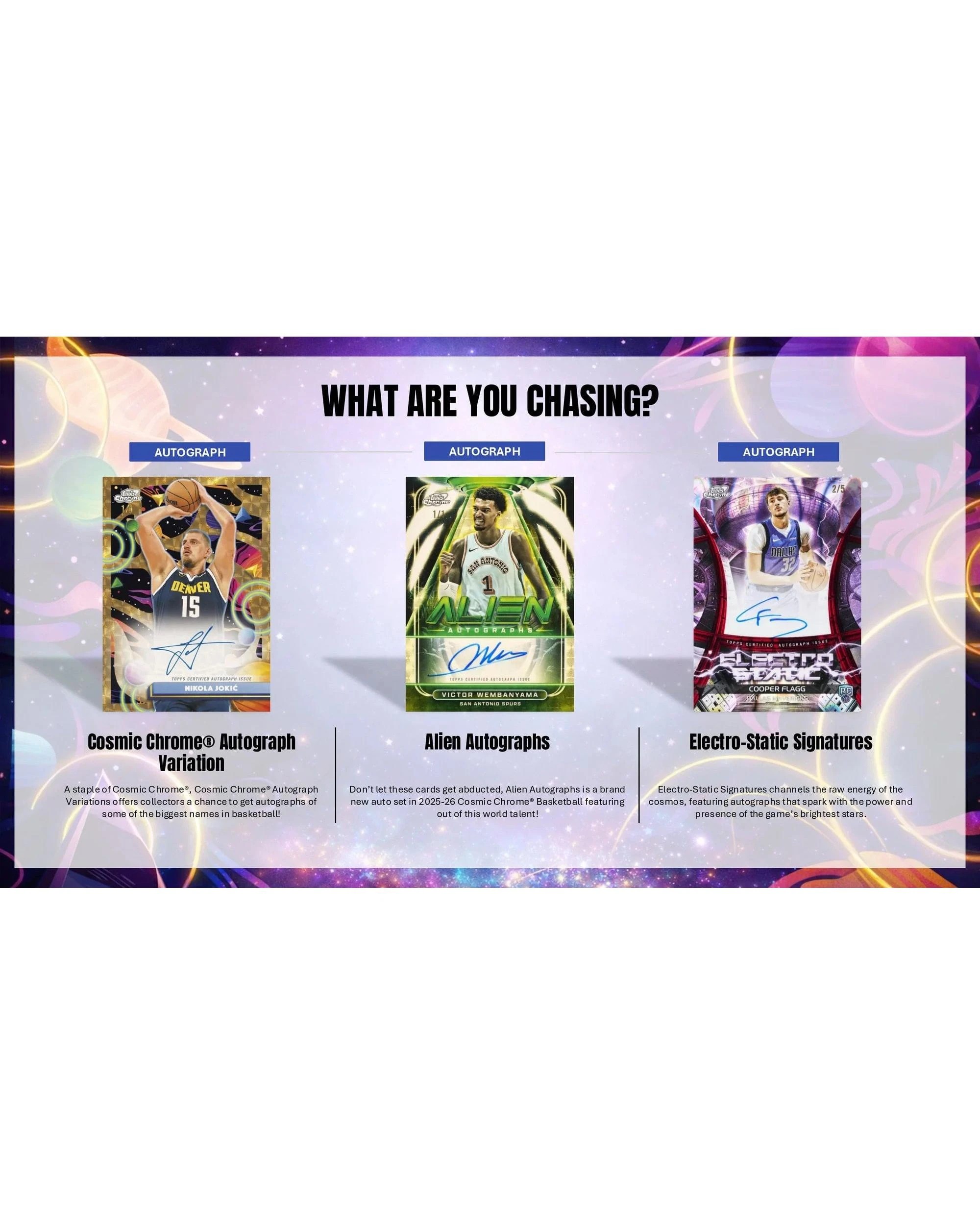 6 Topps 2025/2026 Cosmic Chrome NBA Basketball Hobby Pack, 6 of 10