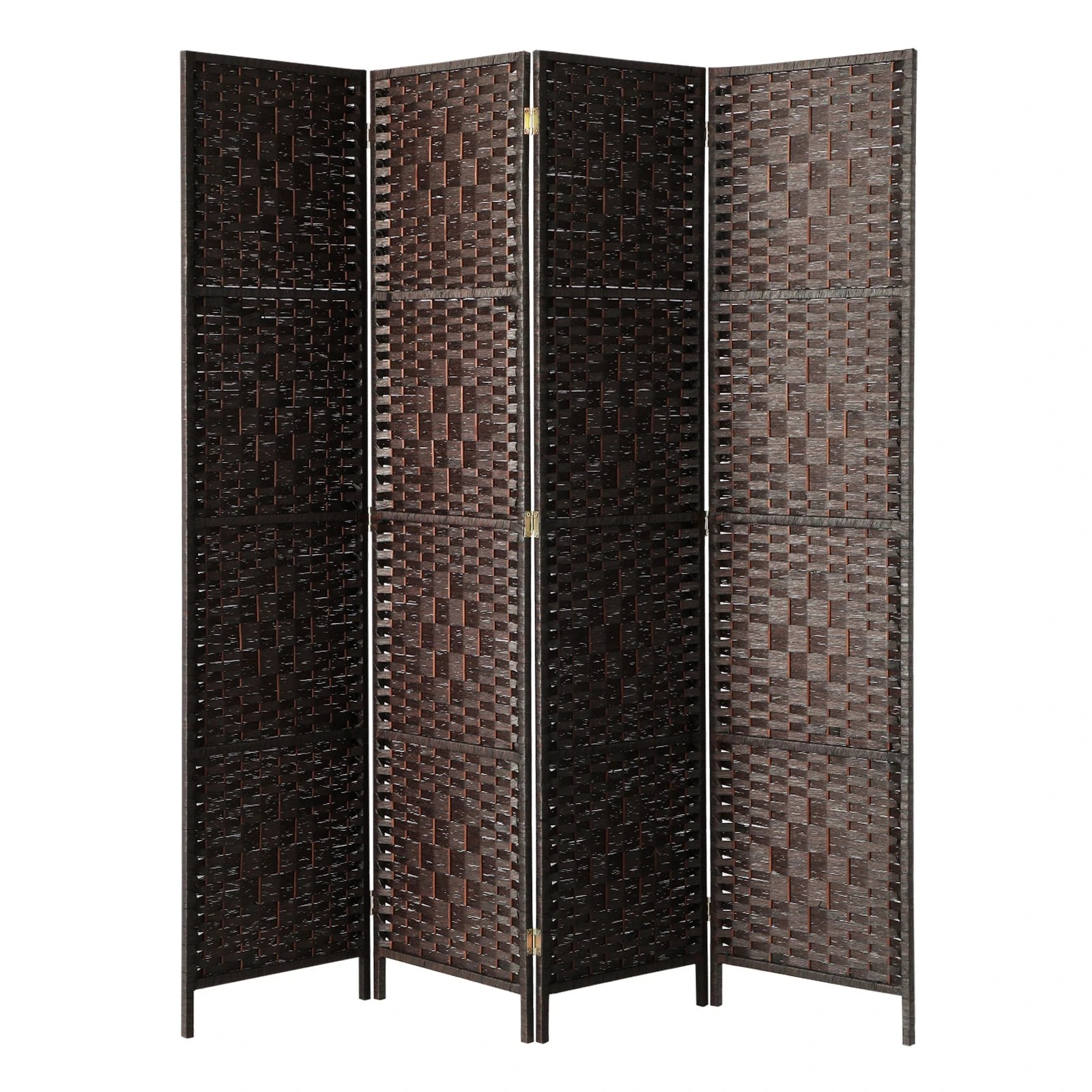 1 Oikiture 4 Panel Room Divider Screen Privacy Dividers - Brown, 1 of 8