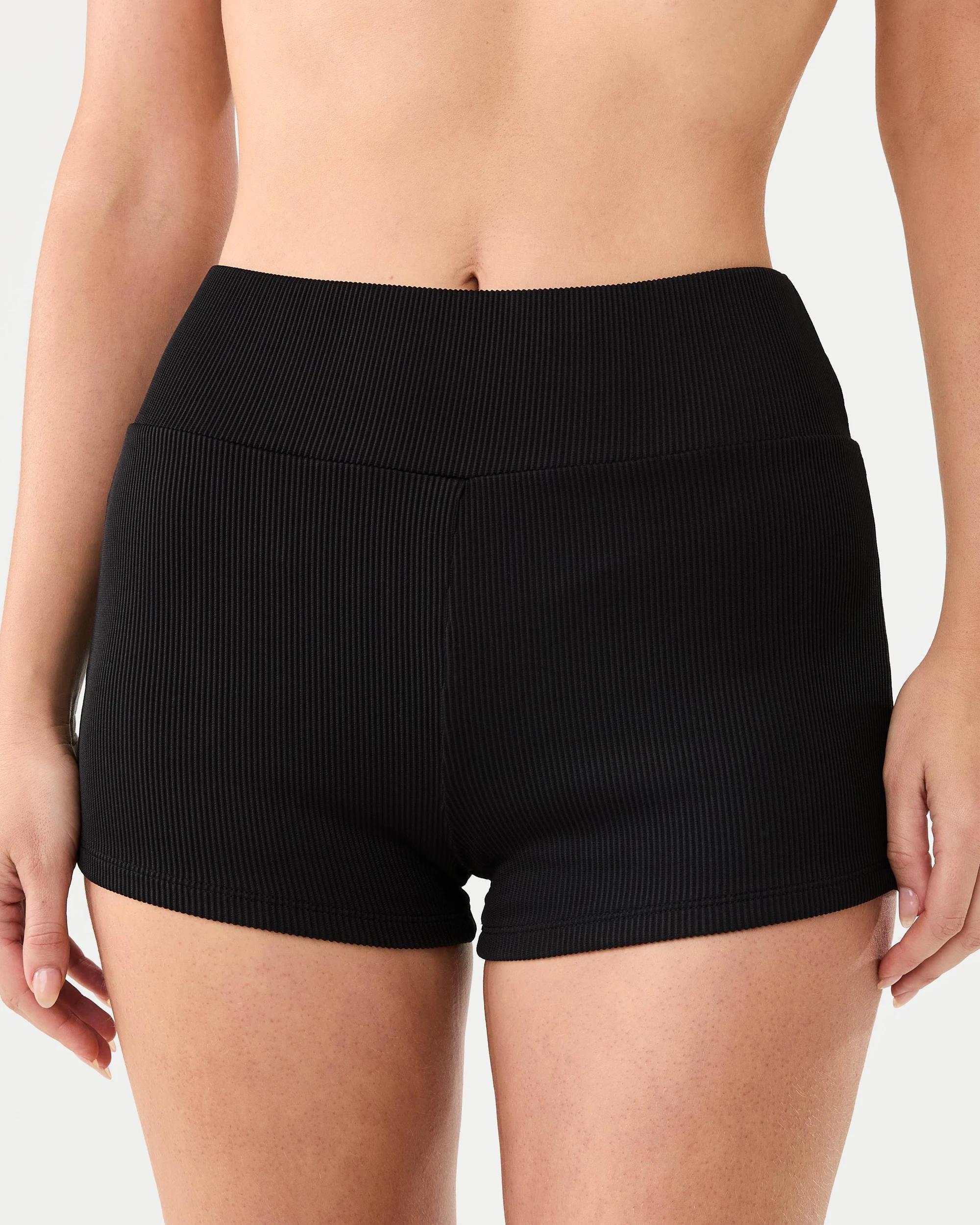 1 Ribbed Swim Bike Shorts Black, 1 of 5