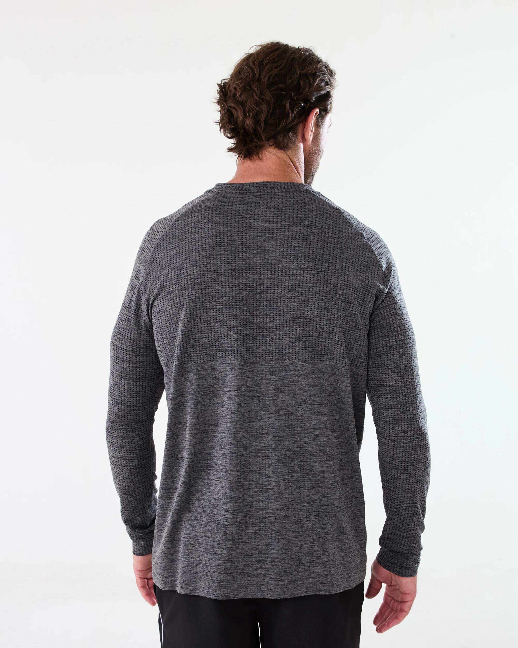 3 Active Mens Movement Long Sleeve T-shirt Blk Marle, 3 of 5