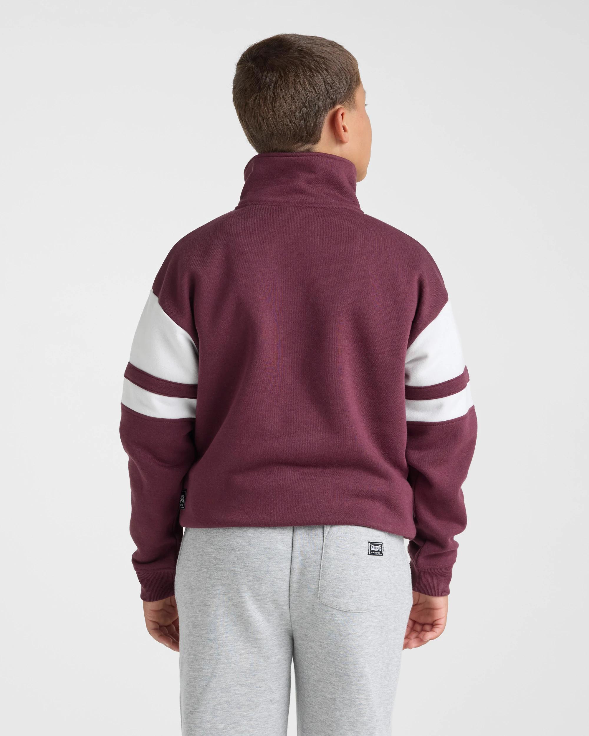 2 Lonsdale London Quarter Zip Jumper BERRY, 2 of 5