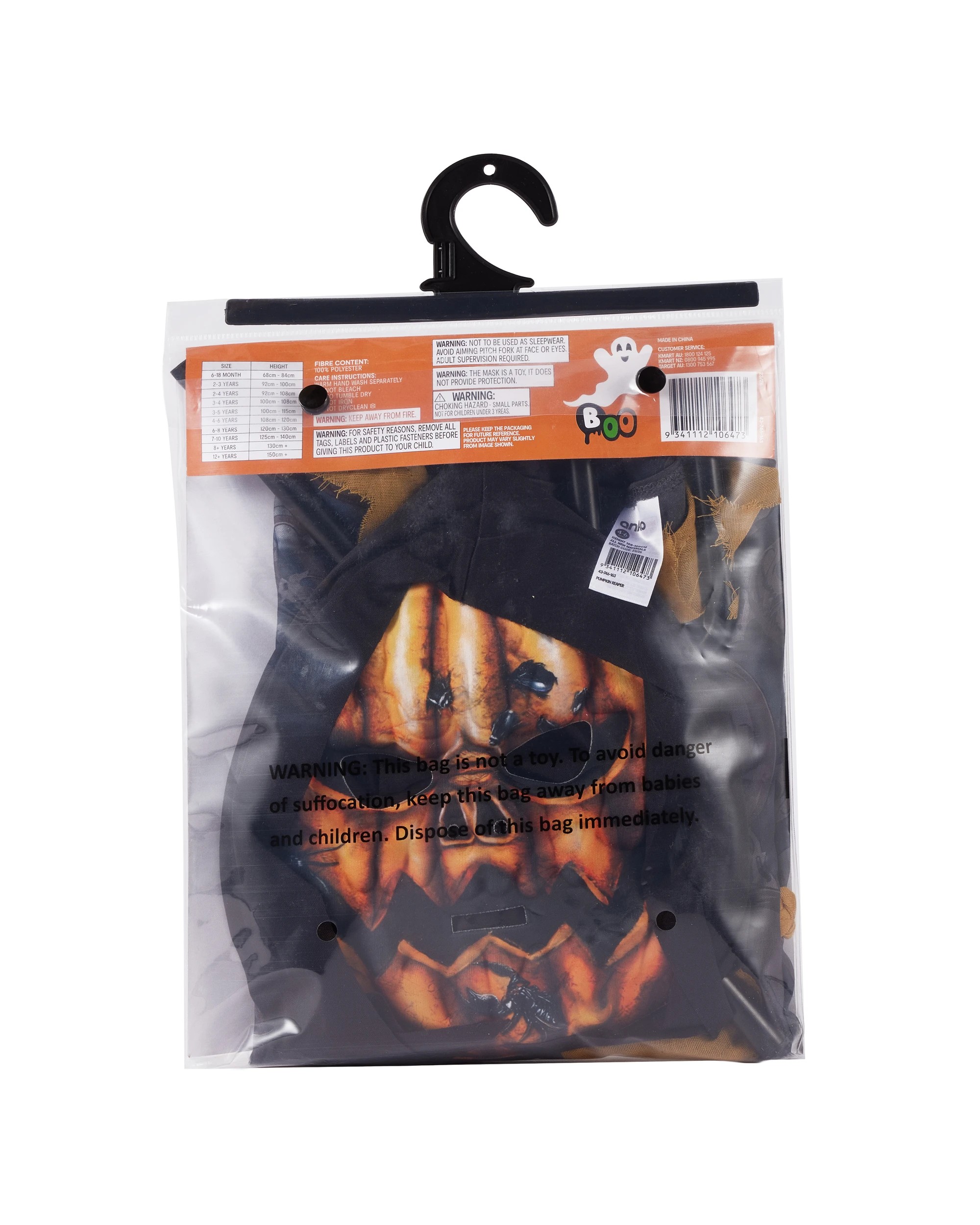 10 3 Piece Pumpkin Scarecrow Costume - Ages 4-6, 10 of 10