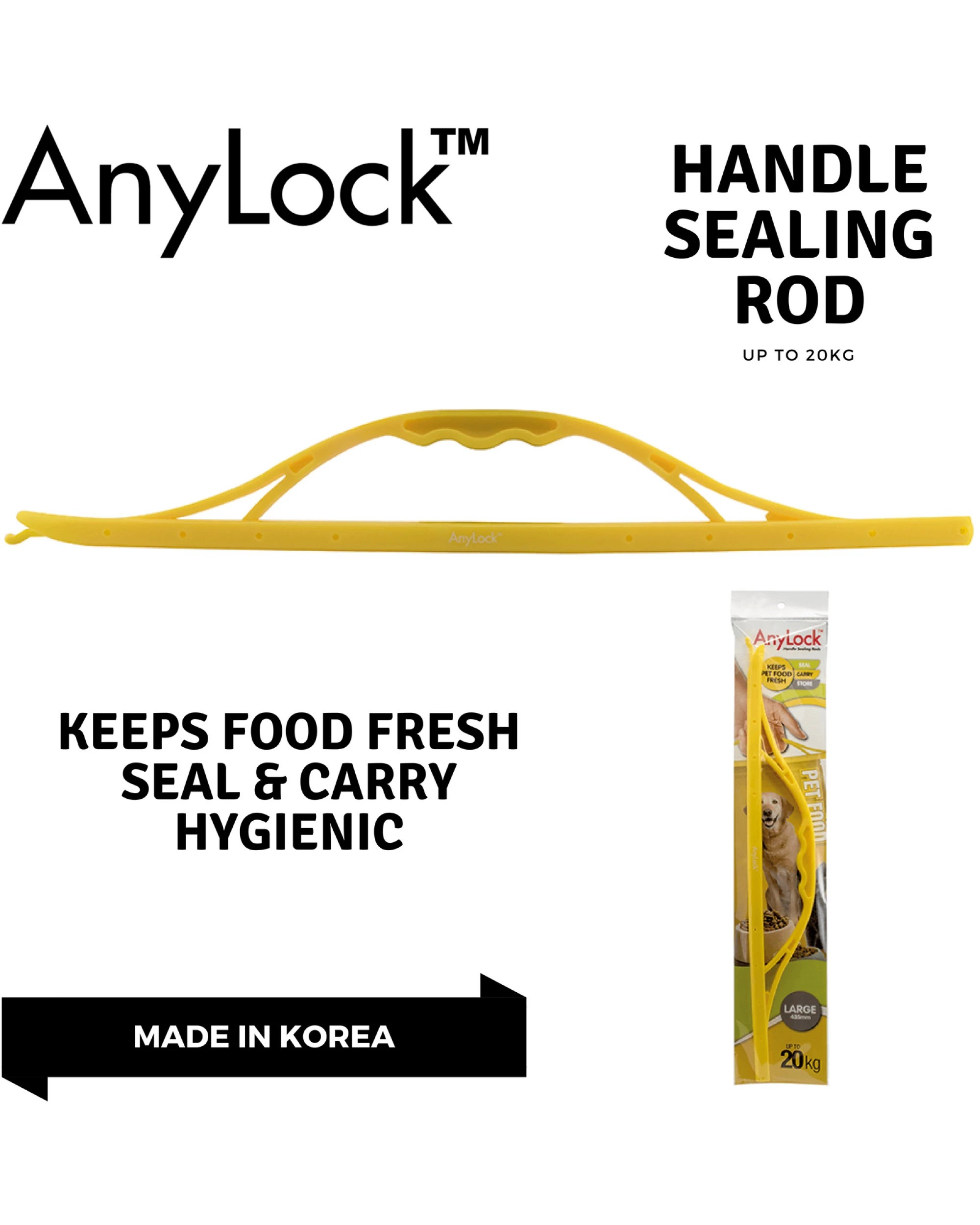 3 3x ANYLOCK Handle Sealing Rod 435mm Sealers Reusable Clip Lock Carry Store, 3 of 3