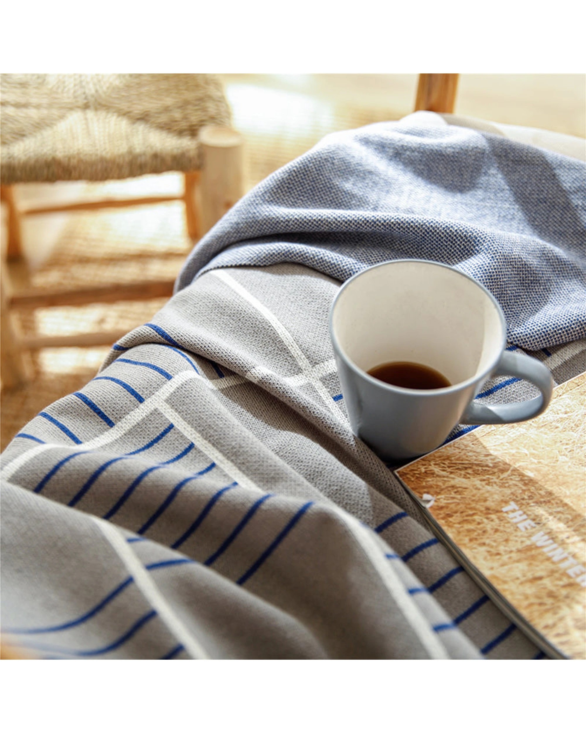5 Cotton More Cotton Knitted Blanket Chekcer 130x180cm - Multi, 5 of 8