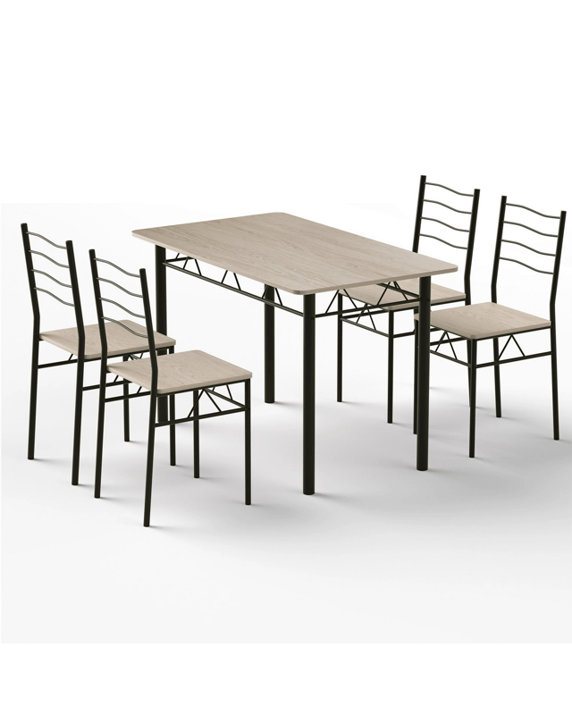 Artiss Dining Table and Chairs Set of 5 Compact Kitchen Furniture Modern - Nat
