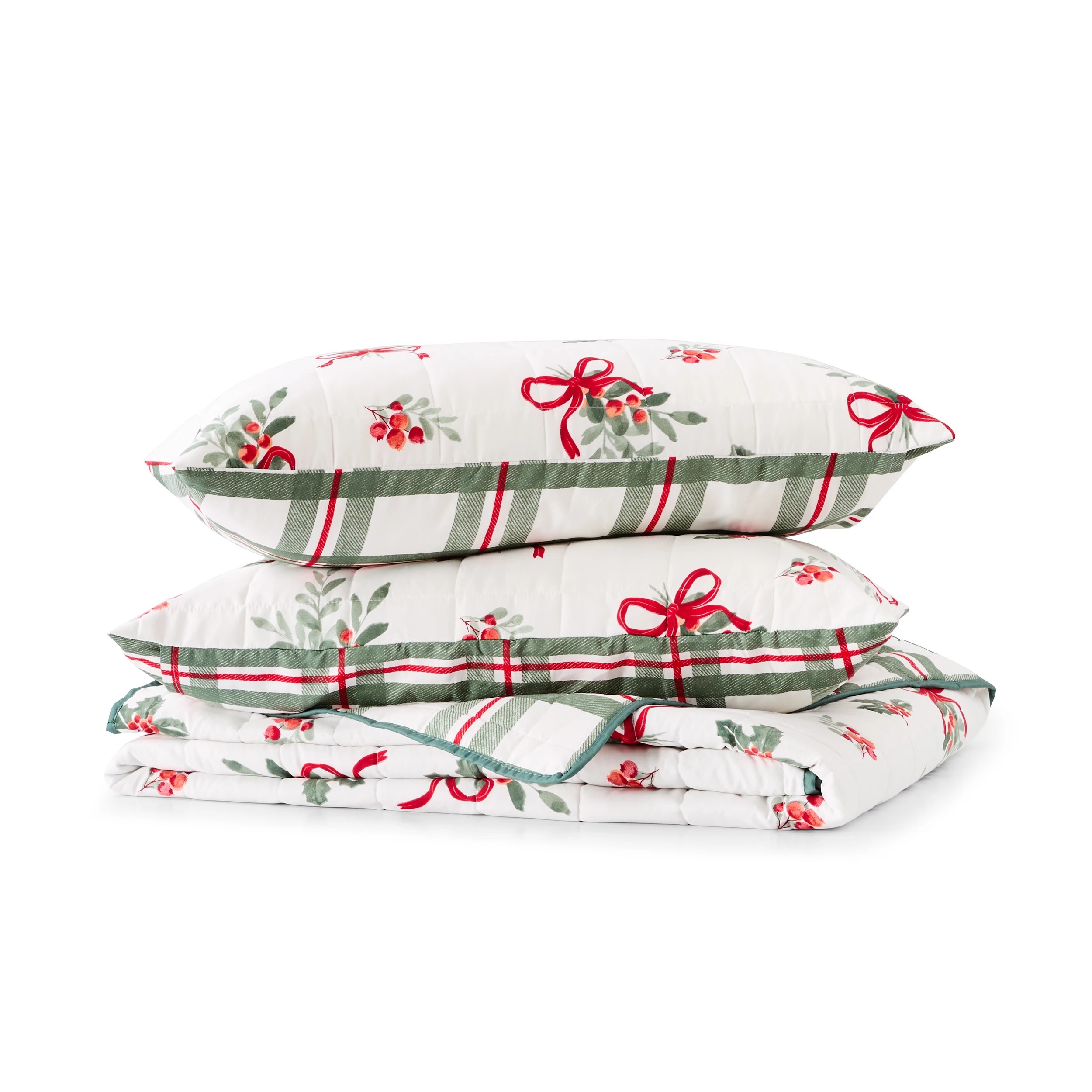 8 Mistletoe Reversible Coverlet Set - Queen/King Bed, 8 of 9