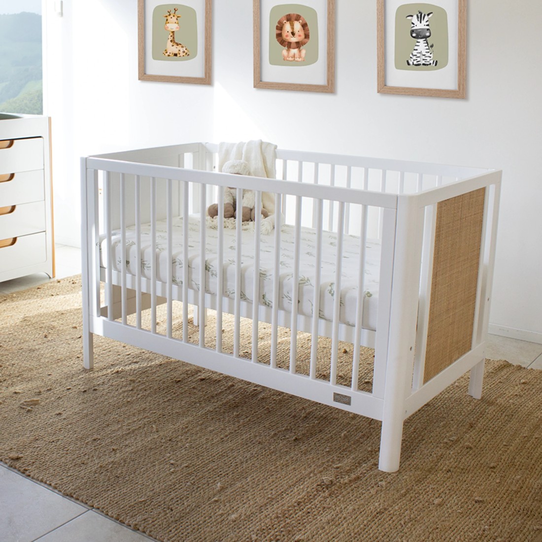 2 Babyhood Aliya Cot - White/Natural, 2 of 4