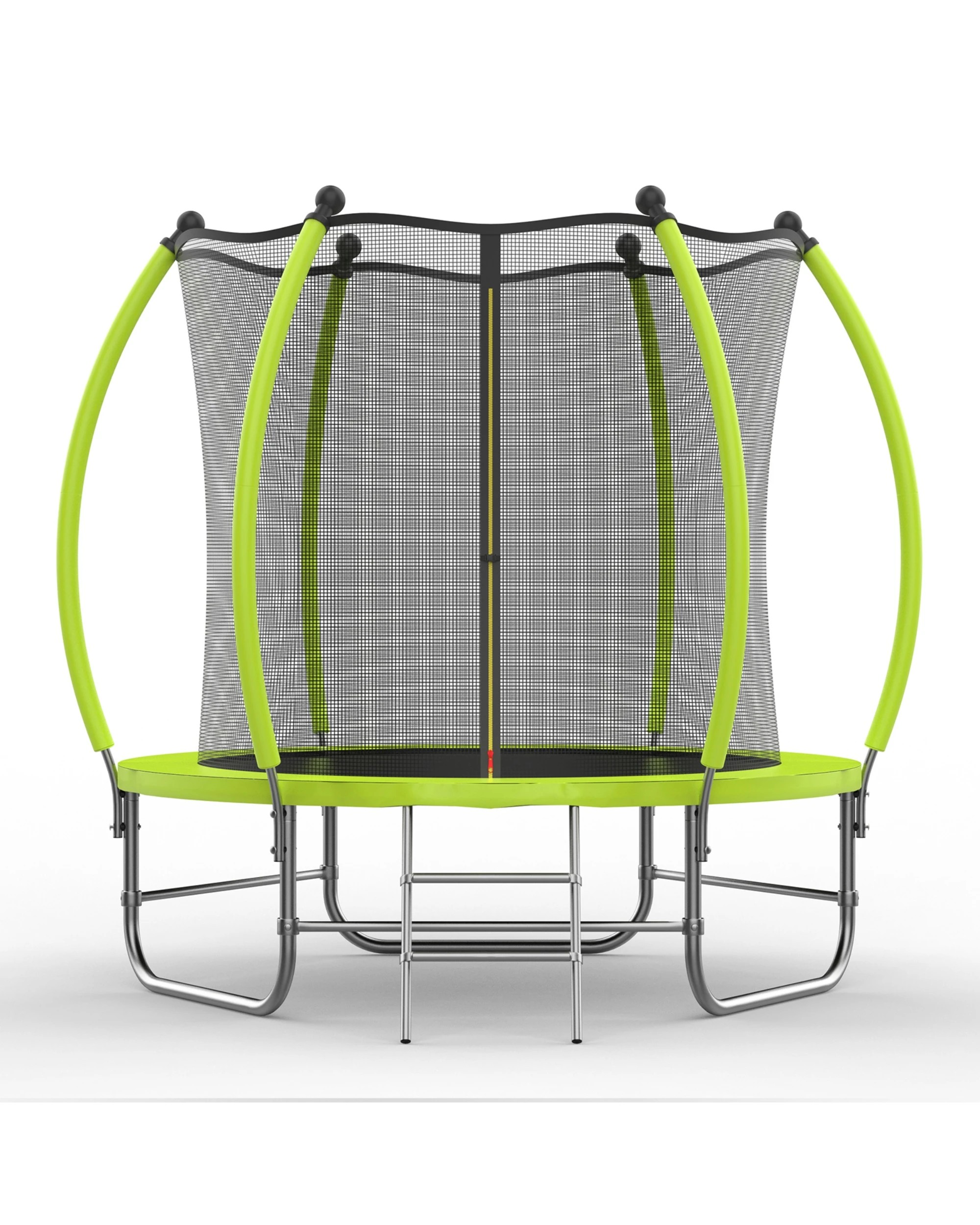 4 Advwin 8FT Trampoline Outdoor for Kids w/Safety Enclosure Net, Ladder, Max Limit 150 kg，Green, 4 of 6