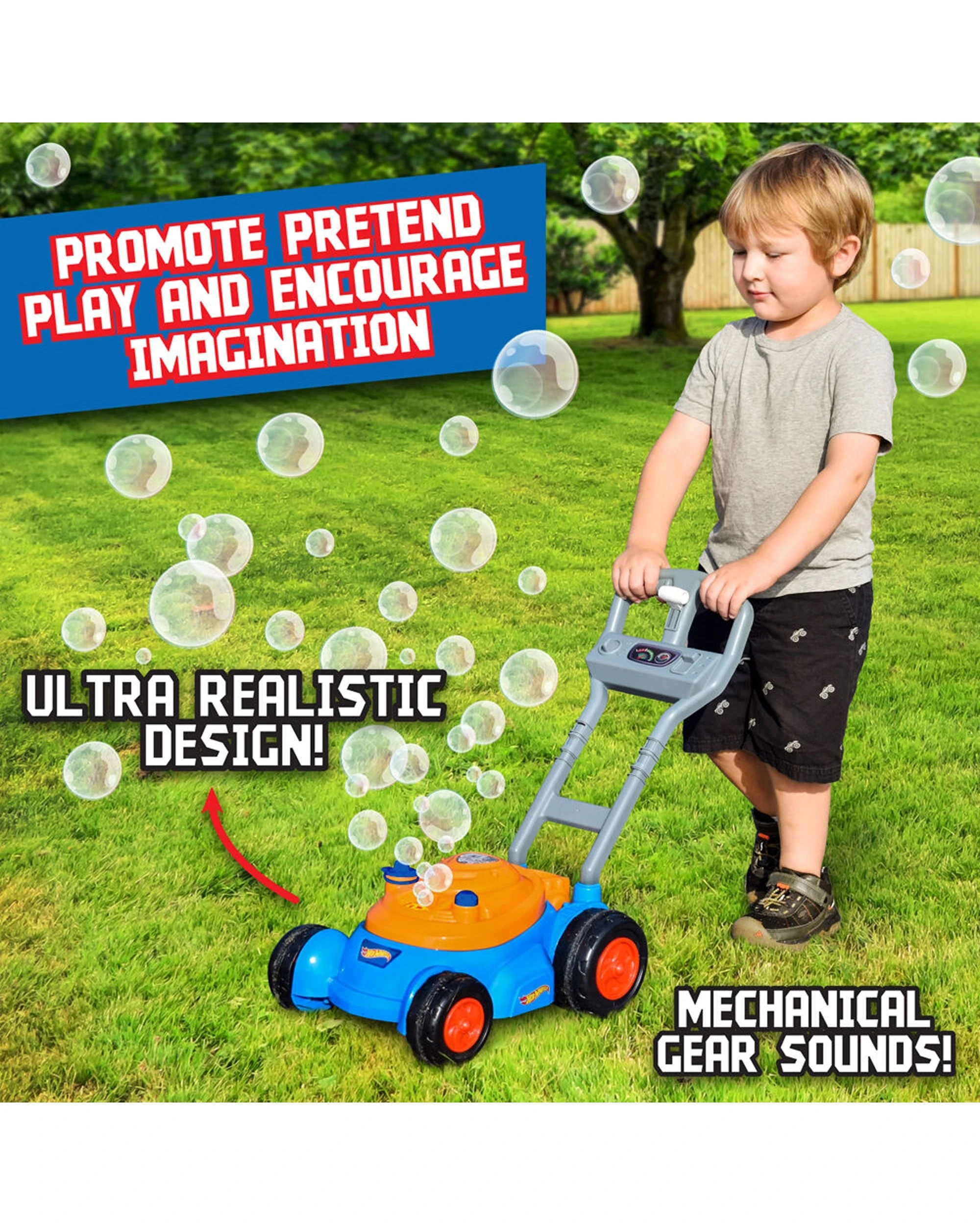 6 Hot Wheels Bubble N Go Mower Automatic Bubbles Kids Outdoor Toy - Multi, 6 of 8