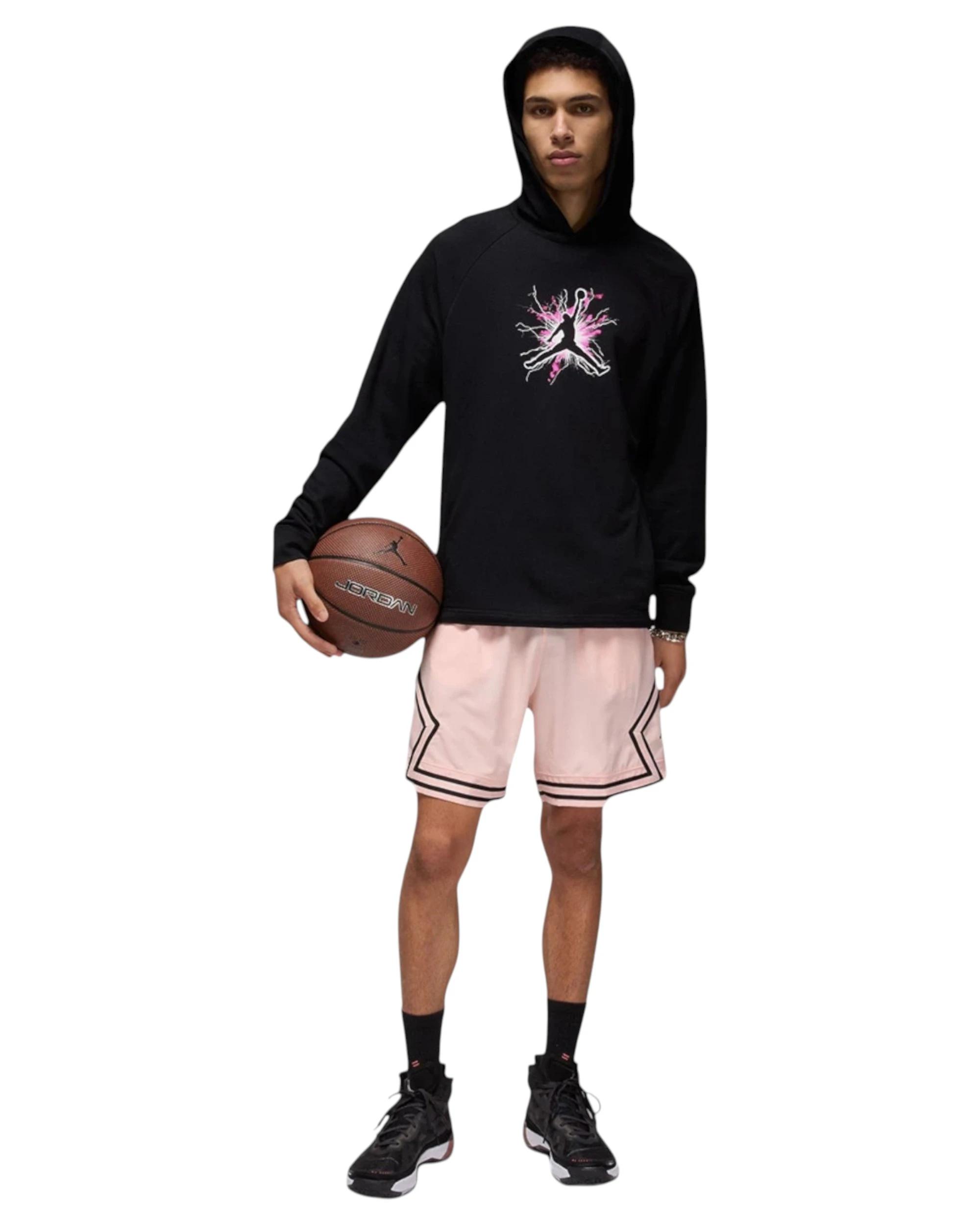 4 Nike Mens Jordan Dri-FIT Sport Fleece Pullover Black Graphic Hoodie BLACK, 4 of 5