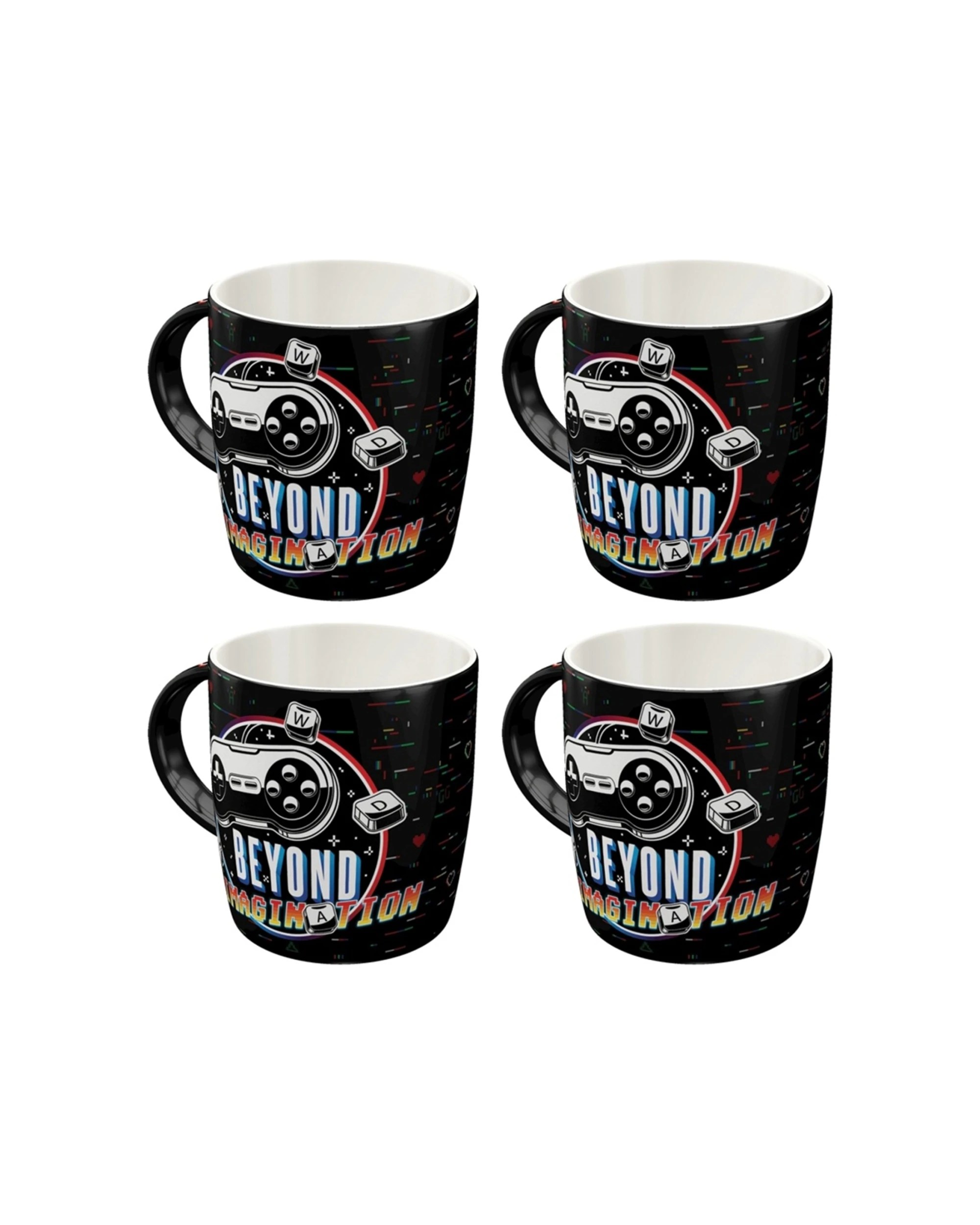 1 Nostalgic-Art 4PK Ceramic Mug 330ml Retro Design - Gaming Beyond Imagination - Black, 1 of 5