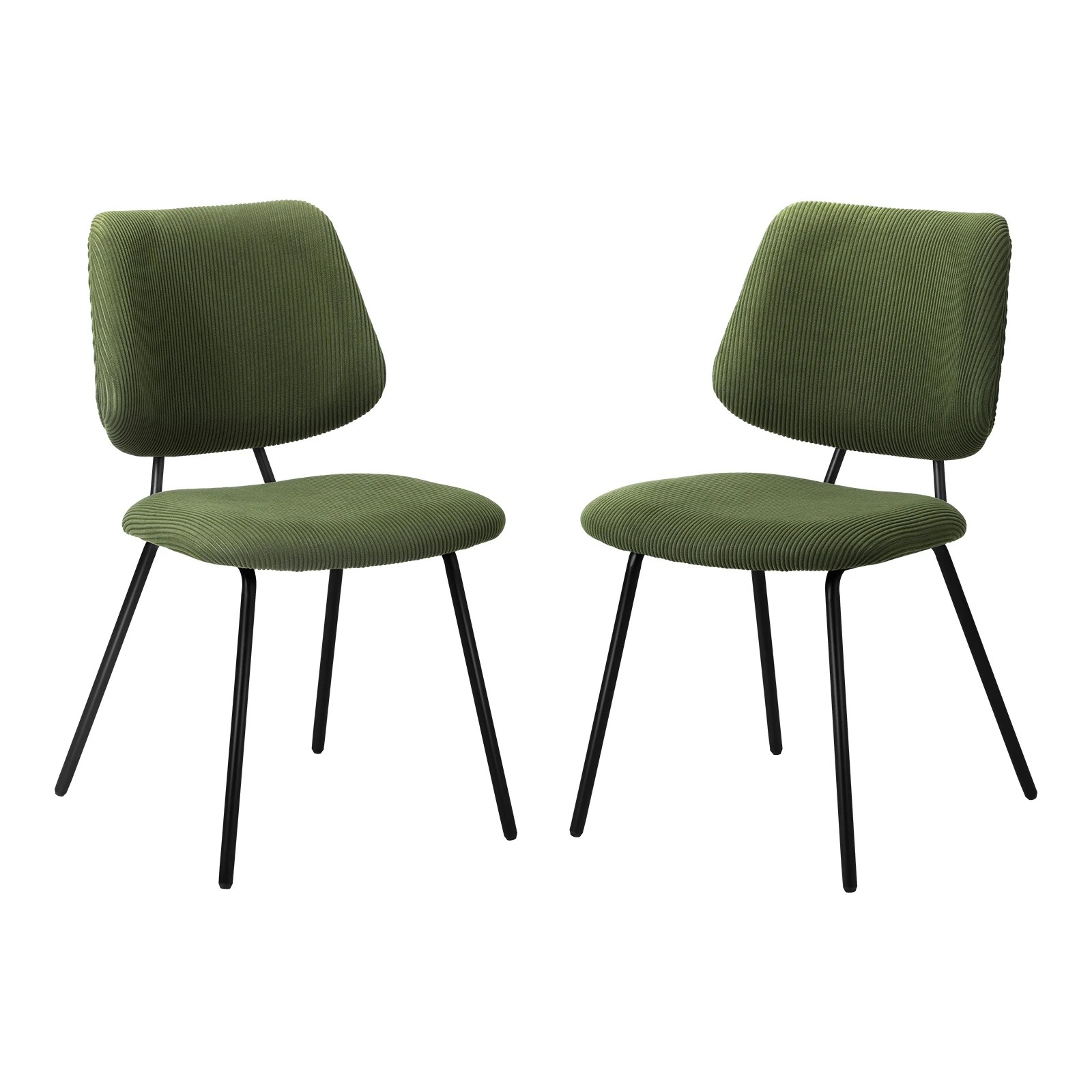 1 Oikiture 2x Dining Chair Vintage Retro Polyester Kitchen Padded Lounge
 - Green, 1 of 10