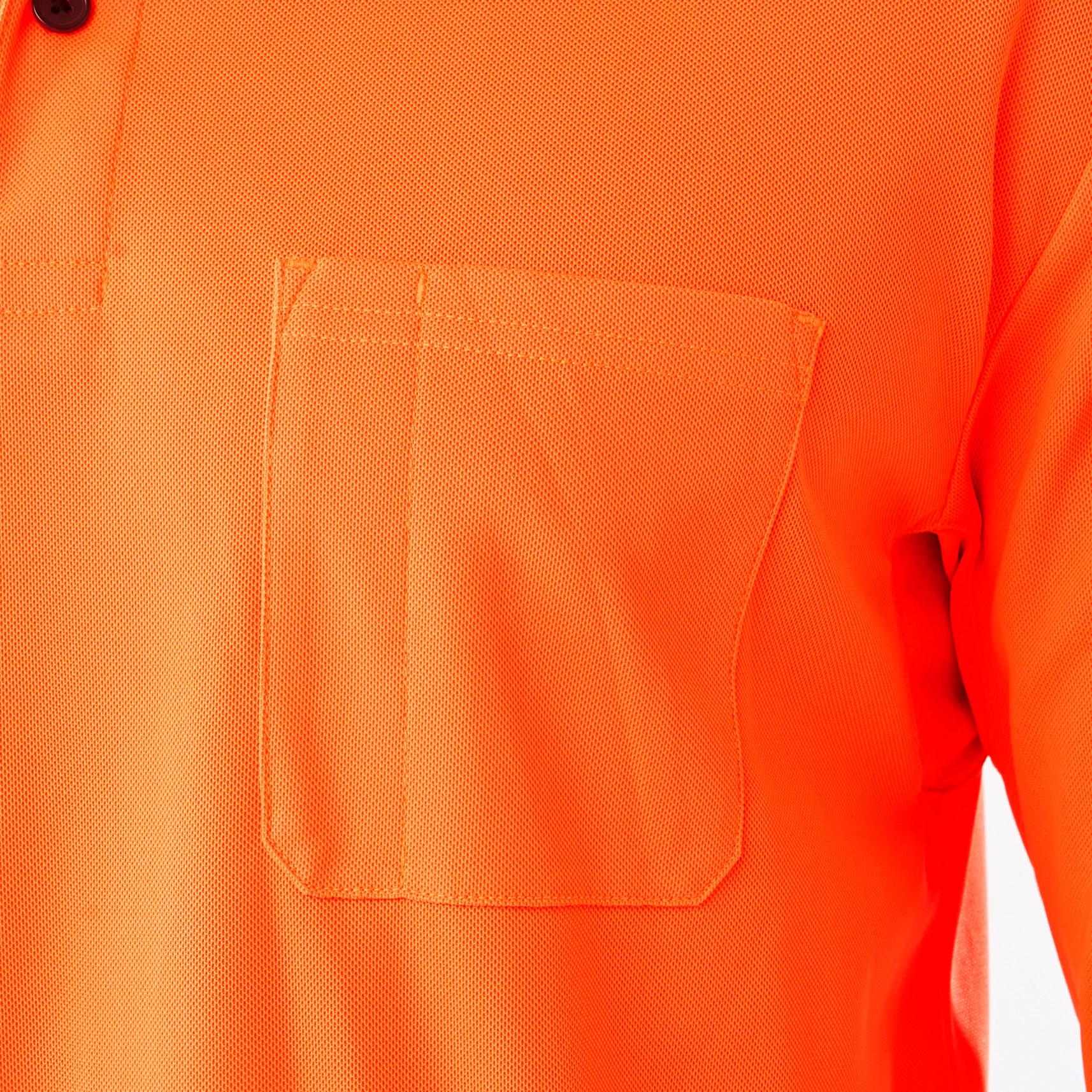 5 Workwear Long Sleeve Hi-Visibility Cool Polo Shirt SAFETY ORANGE, 5 of 8