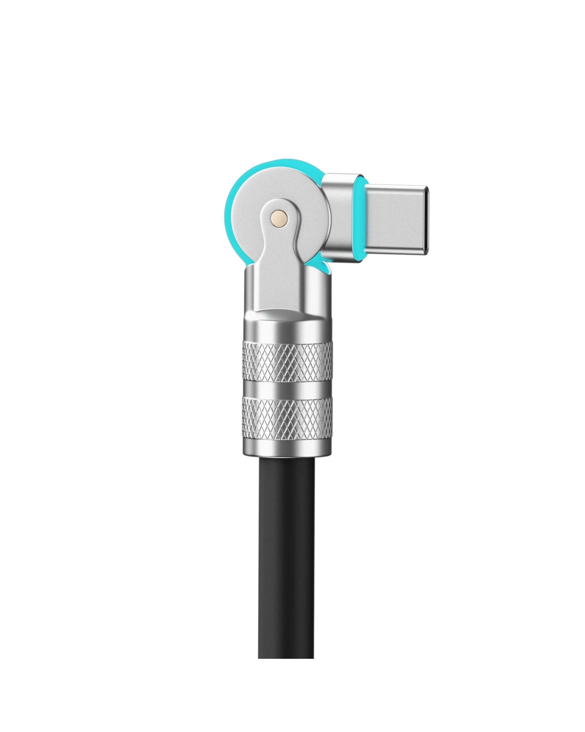 2 Powerwave 2M USB-C LED Charging Cable with Adjustable Head and USB-A Adapter for Nintendo Switch 2 - Black, 2 of 5