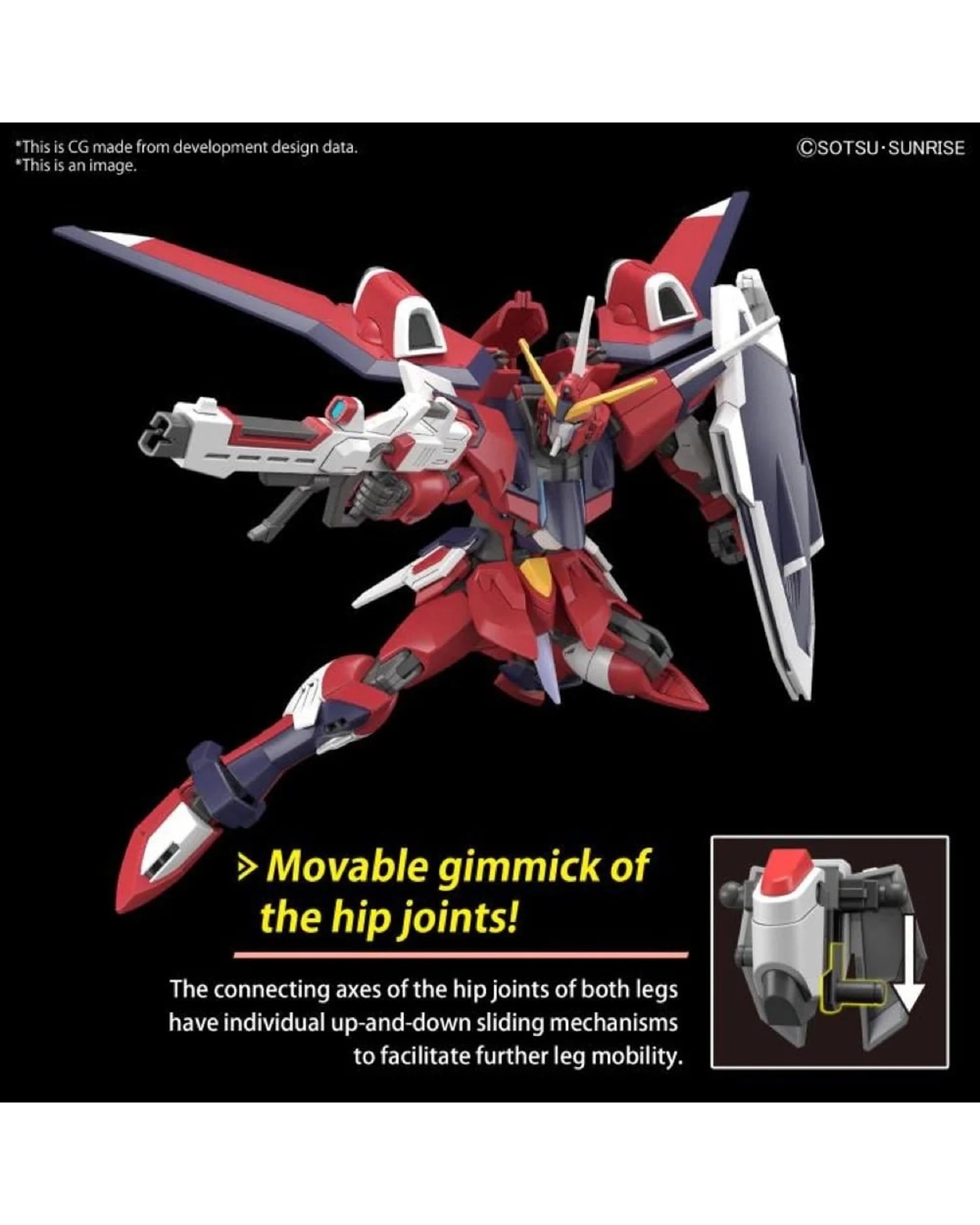7 Bandai Gundam Immortal Justice Gundam HG 1/144 Model Kit - Red, 7 of 10