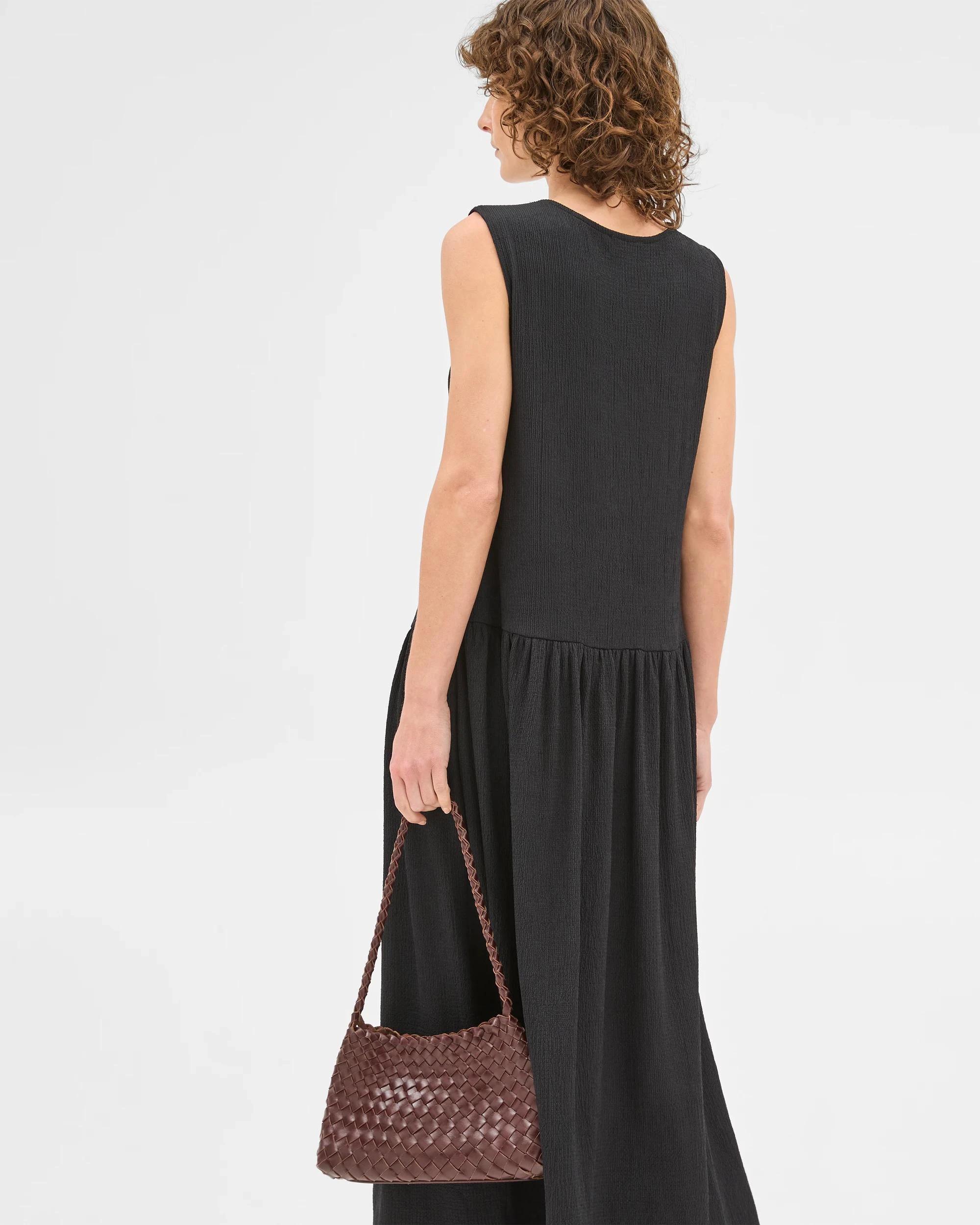 7 Target Woman Textured Drop Waist Midi Dress BLACK, 7 of 7