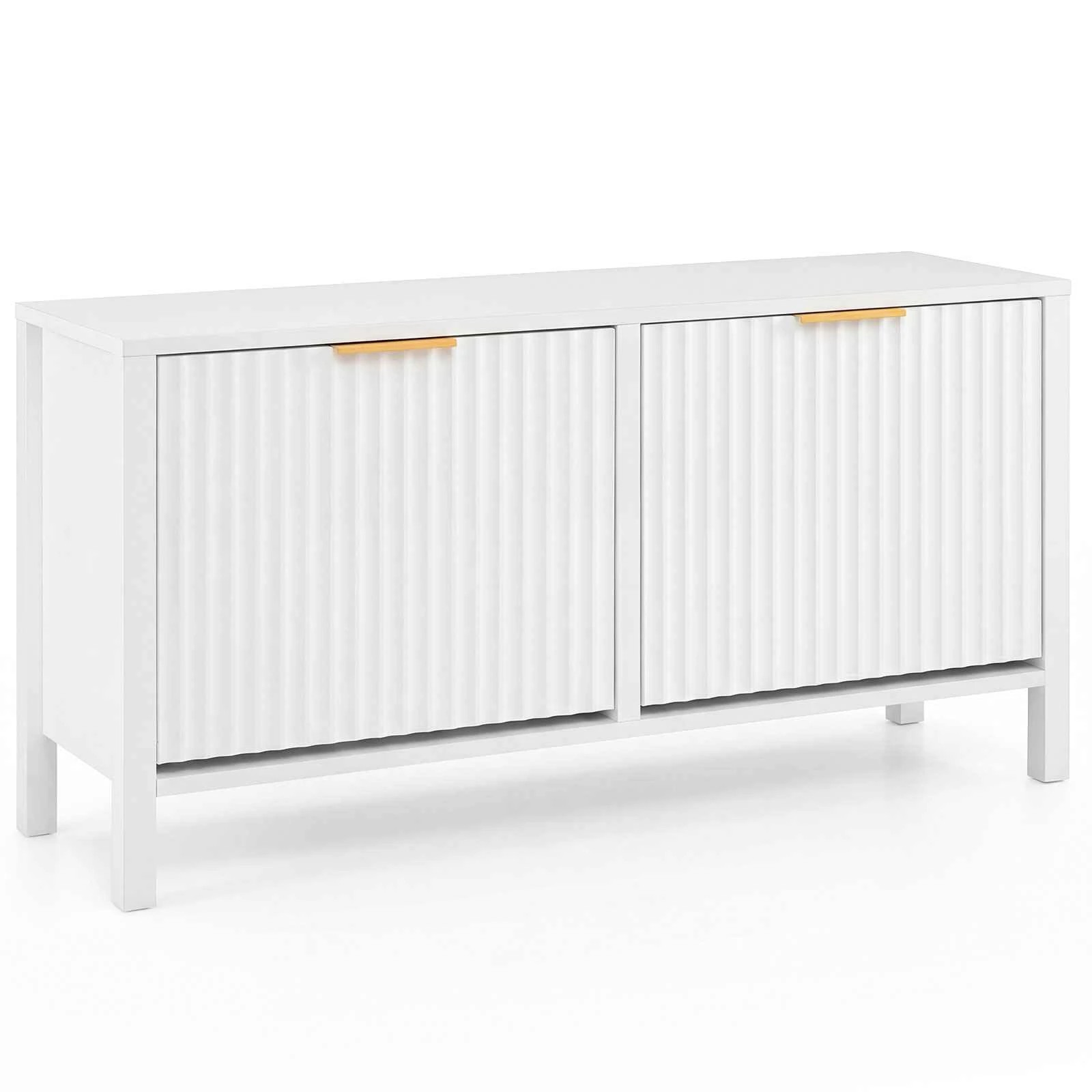 1 Costway Shoe Storage Bench Rack 2 Flip Drawer Adjustable Shelves Organizer Cabinet - White, 1 of 4