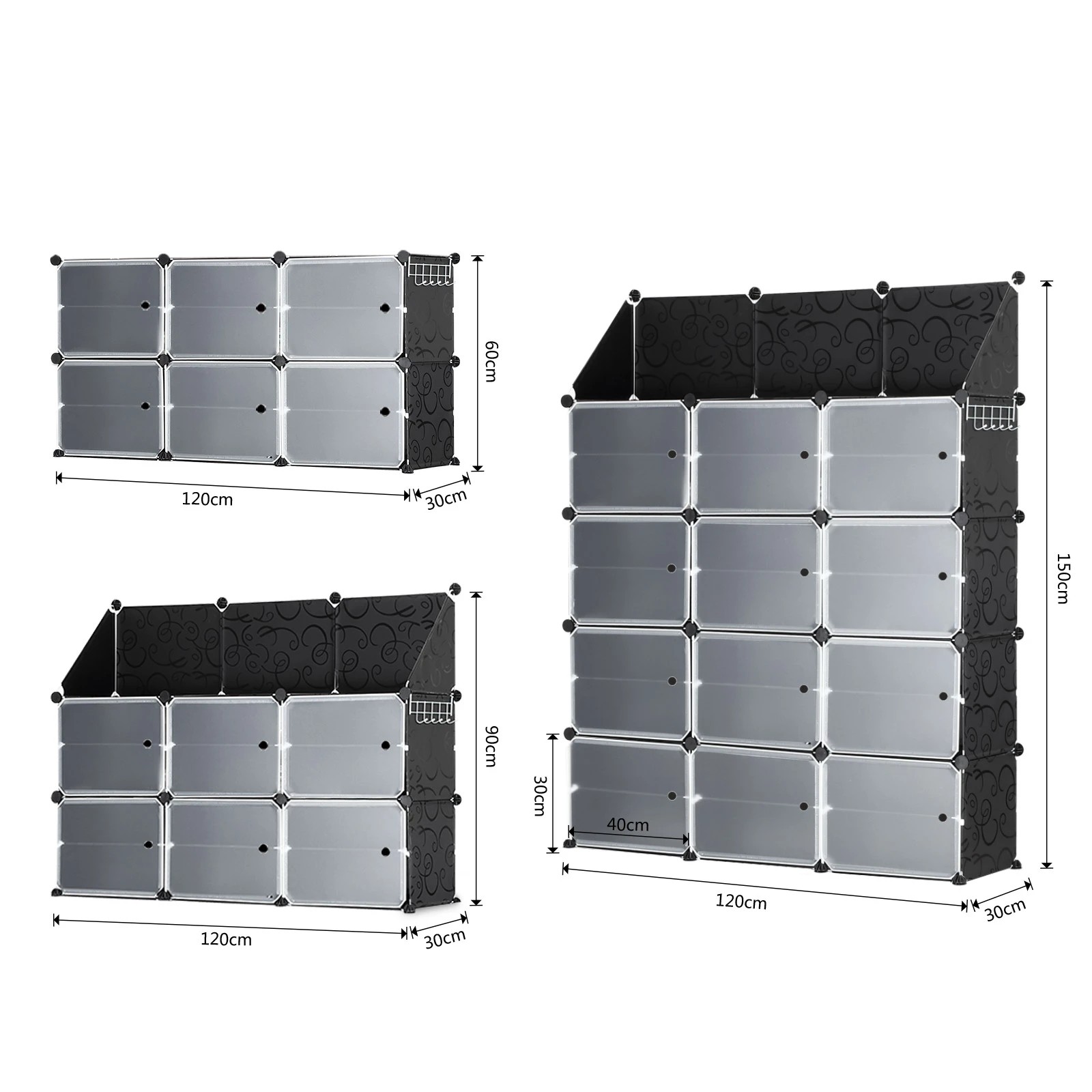 1 Ausway 48 Pairs Stackable Shoe Storage Box Organiser Cube DIY Cabinet Rack Shelf 24 Tier, 1 of 4