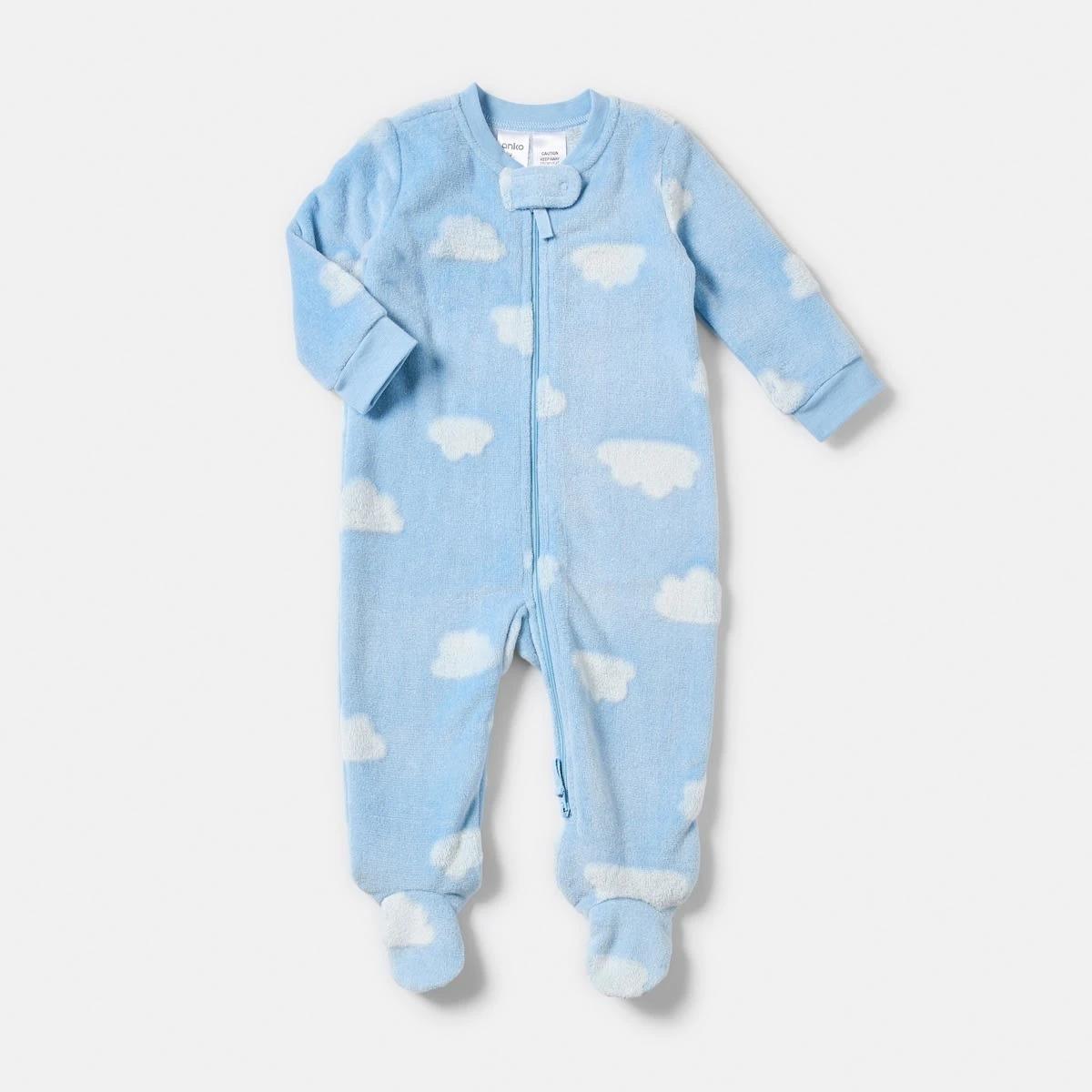 1 Fluffy Pramsuit Blu Clds, 1 of 4