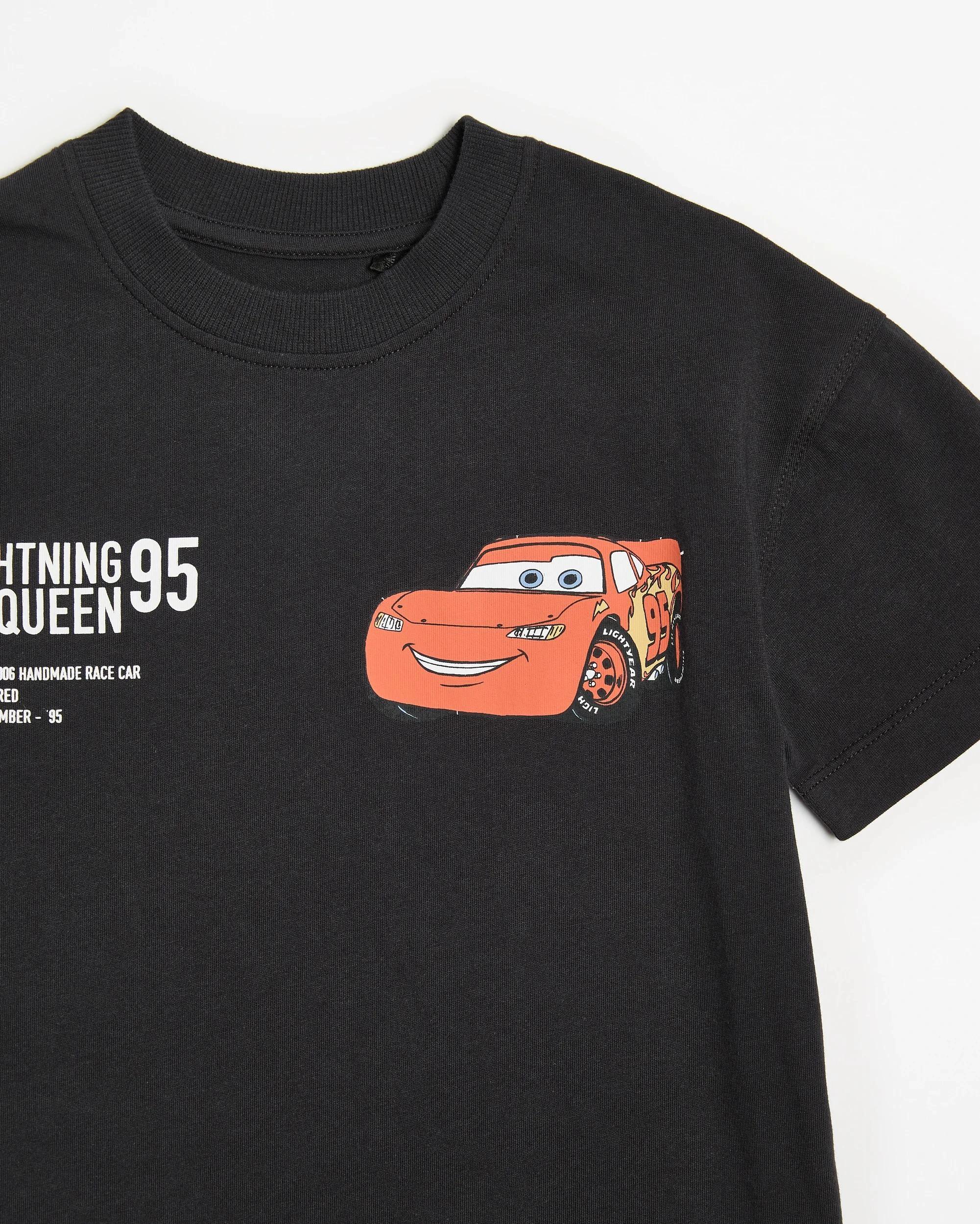 2 Disney Cars Lightening McQueen T-shirt BLACK, 2 of 3