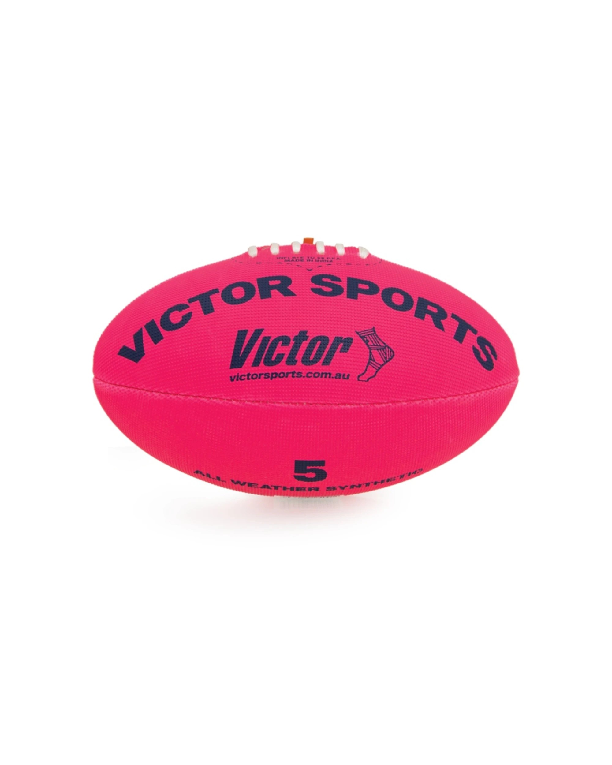 2 Victor Sports Synthetic Football Durable AFL Ball Size 5 Hand-Stitched - Pink, 2 of 4