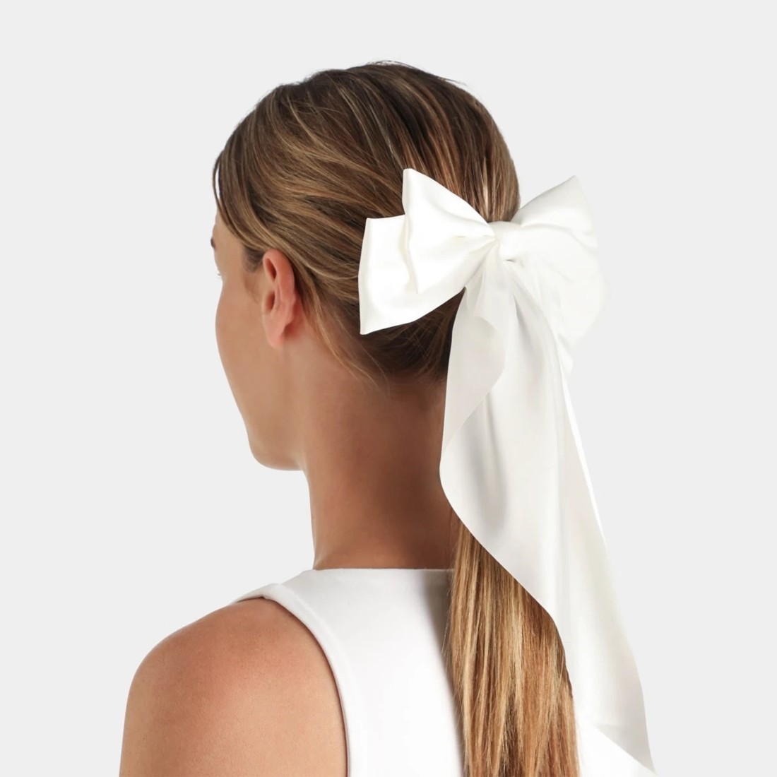 4 White Barrette Large Bow Hair Clip, 4 of 5