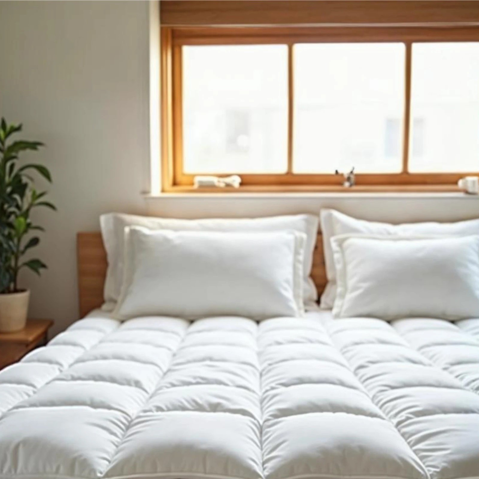 3 Royal Comfort Fitted Foam Cover Underlay Goose Mattress Topper 1000GSM - Single Bed - White, 3 of 7