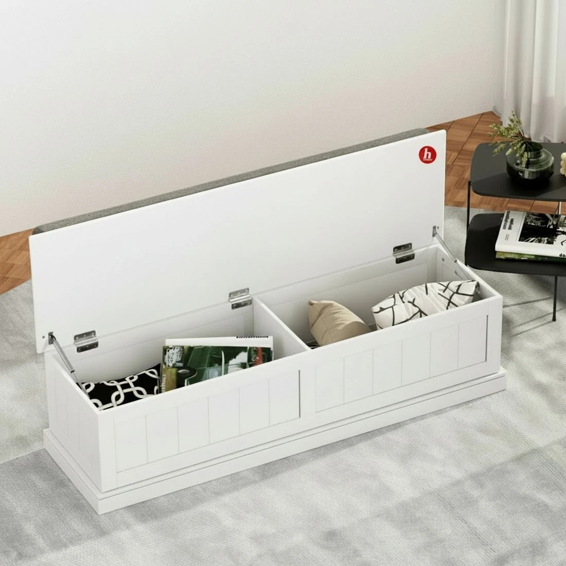 4 Artiss Storage Ottoman Blanket Box 140cm Fluted - White, 4 of 4