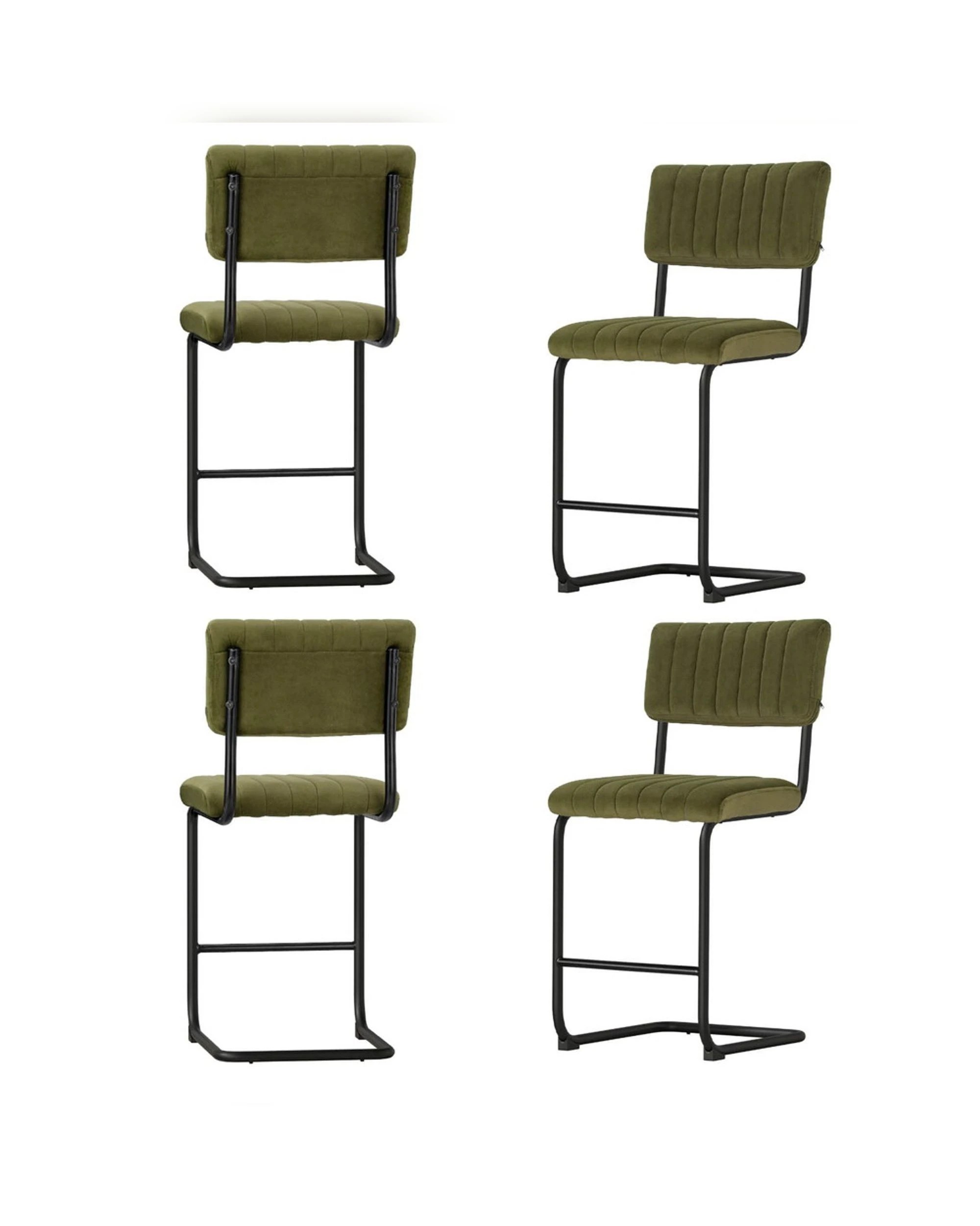 1 Artiss 4x Bar Stools Velvet Chairs
 - Green, 1 of 3