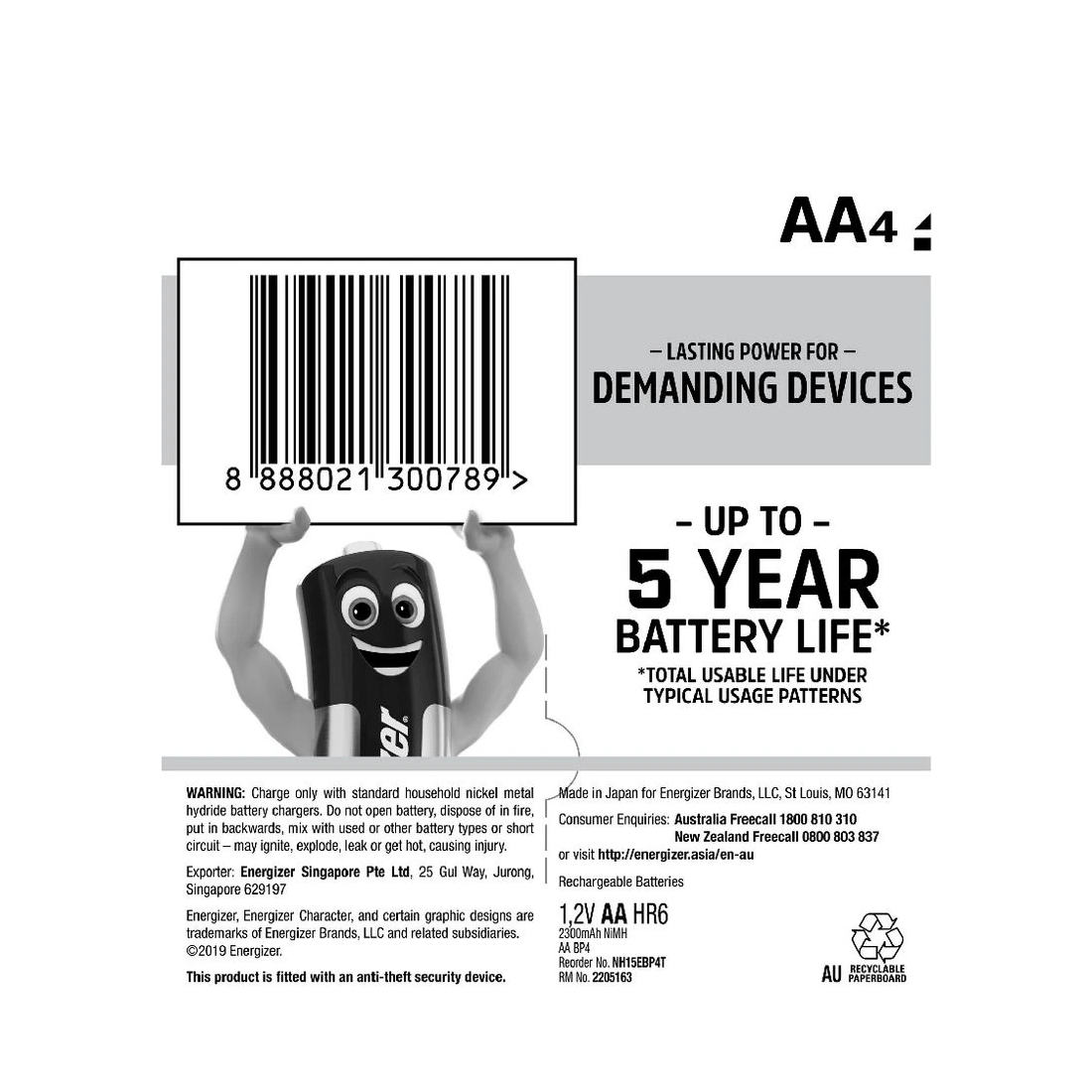3 Energizer Rechargeable AA Batteries 4 Pack, 3 of 3