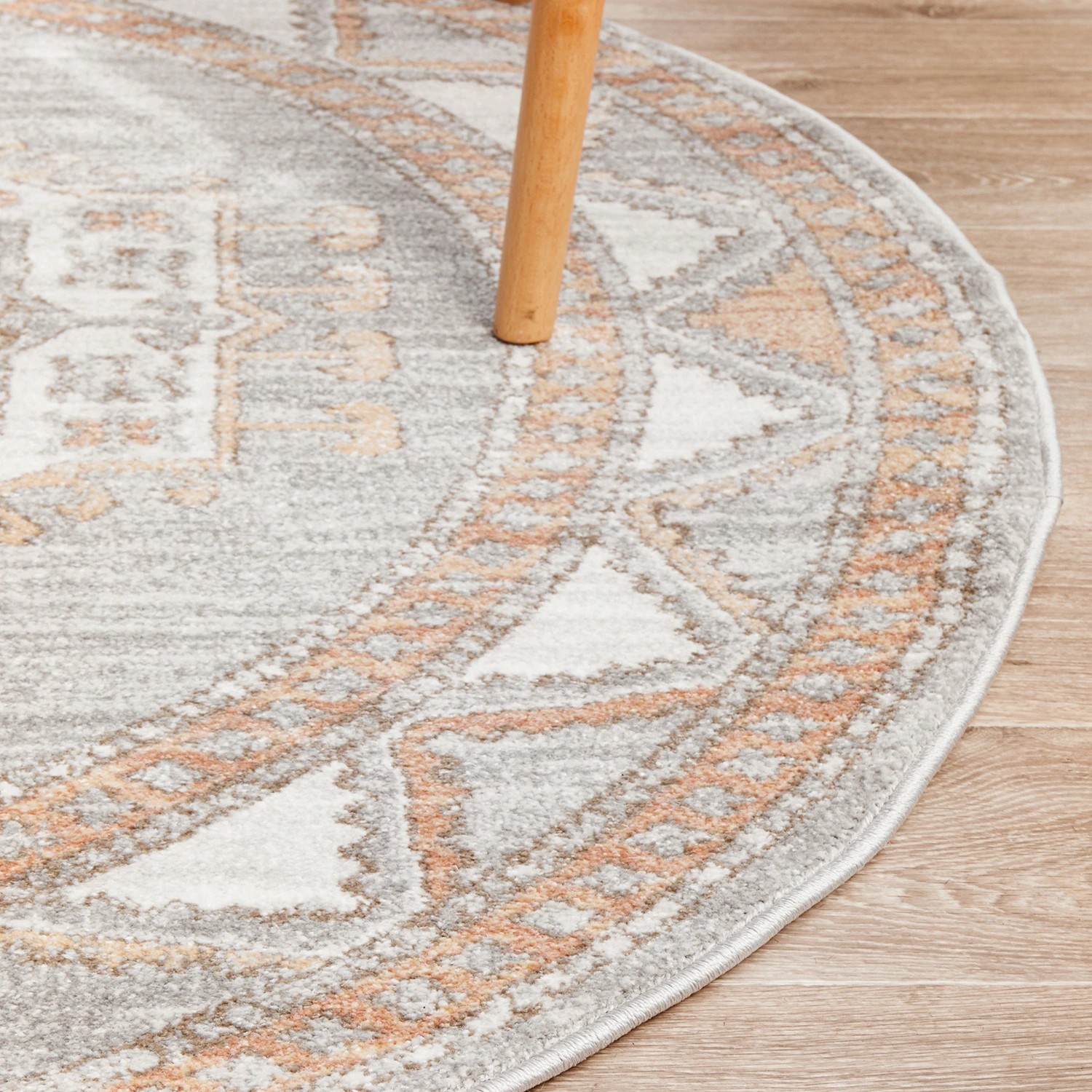 6 Common Ground Rugs Elite Caitlen 240x240cm - Large Round Power Loomed Pet Friendly Rug - Silver, 6 of 9