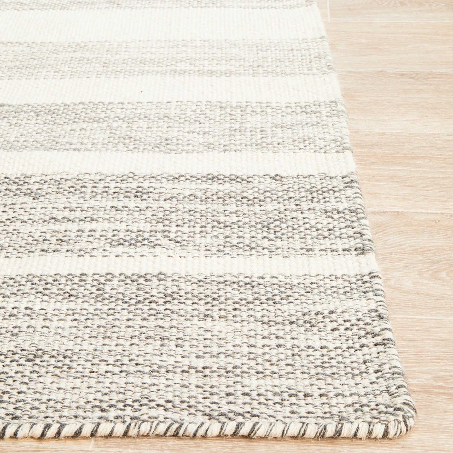 6 Common Ground Rugs Nordica 309 225x155cm - Medium Hand Loomed Wool Floor Rug - Silver, 6 of 9