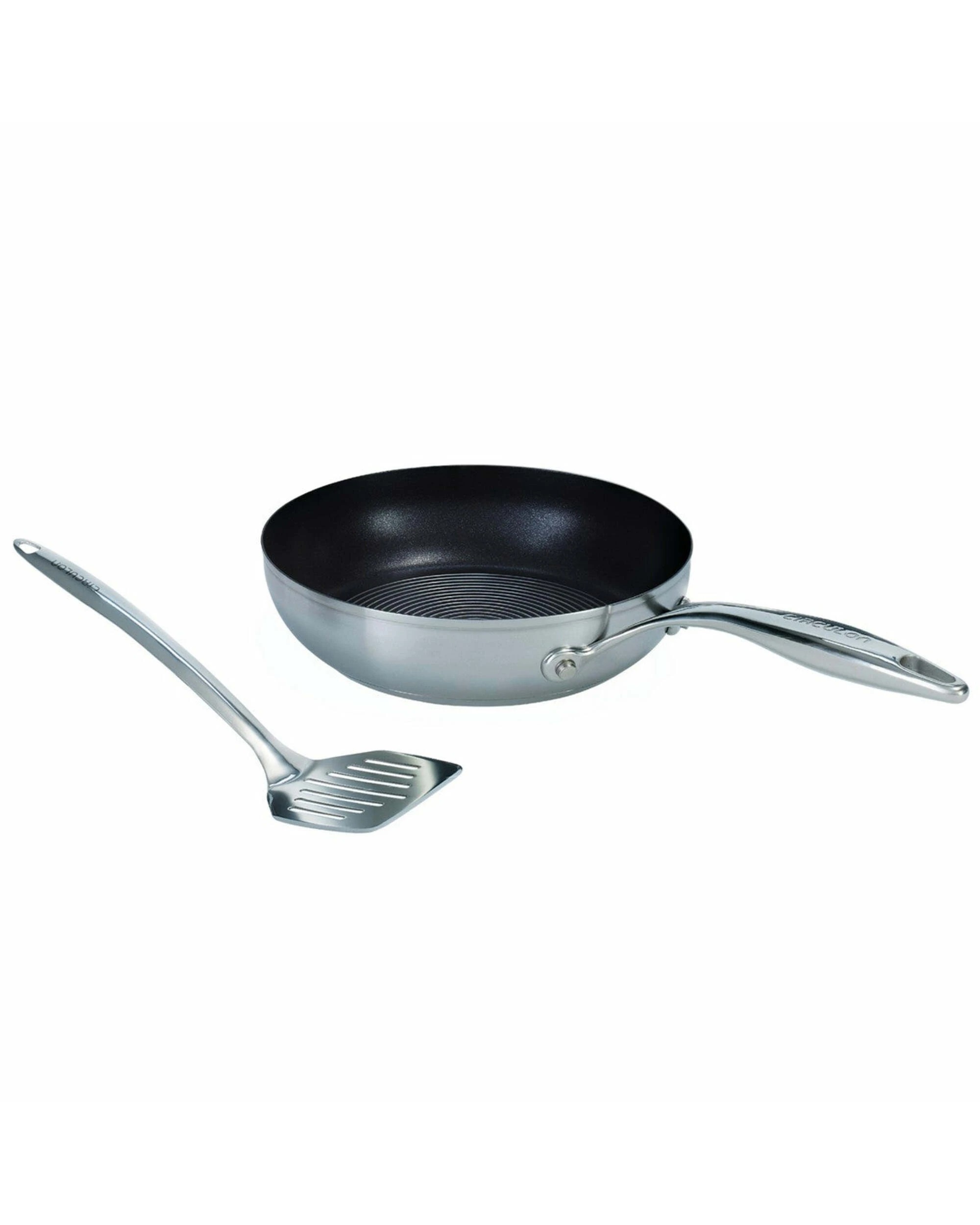 1 Circulon S-Series Hybrid Stainless Steel Nonstick Frypan 24cm With Slotted Turner - Silver, 1 of 1