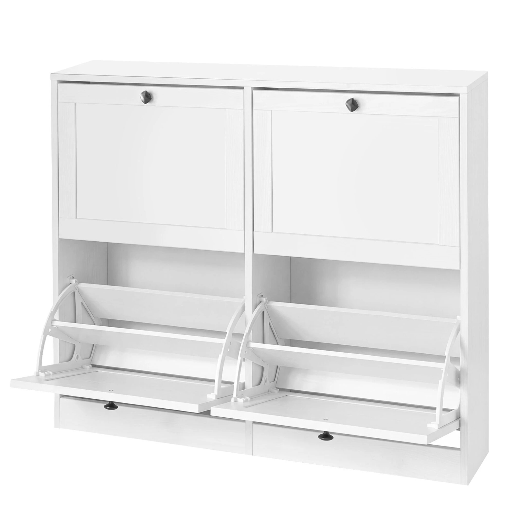 1 Levede Shoe Cabinet With 4 Flip Drawers - White, 1 of 5