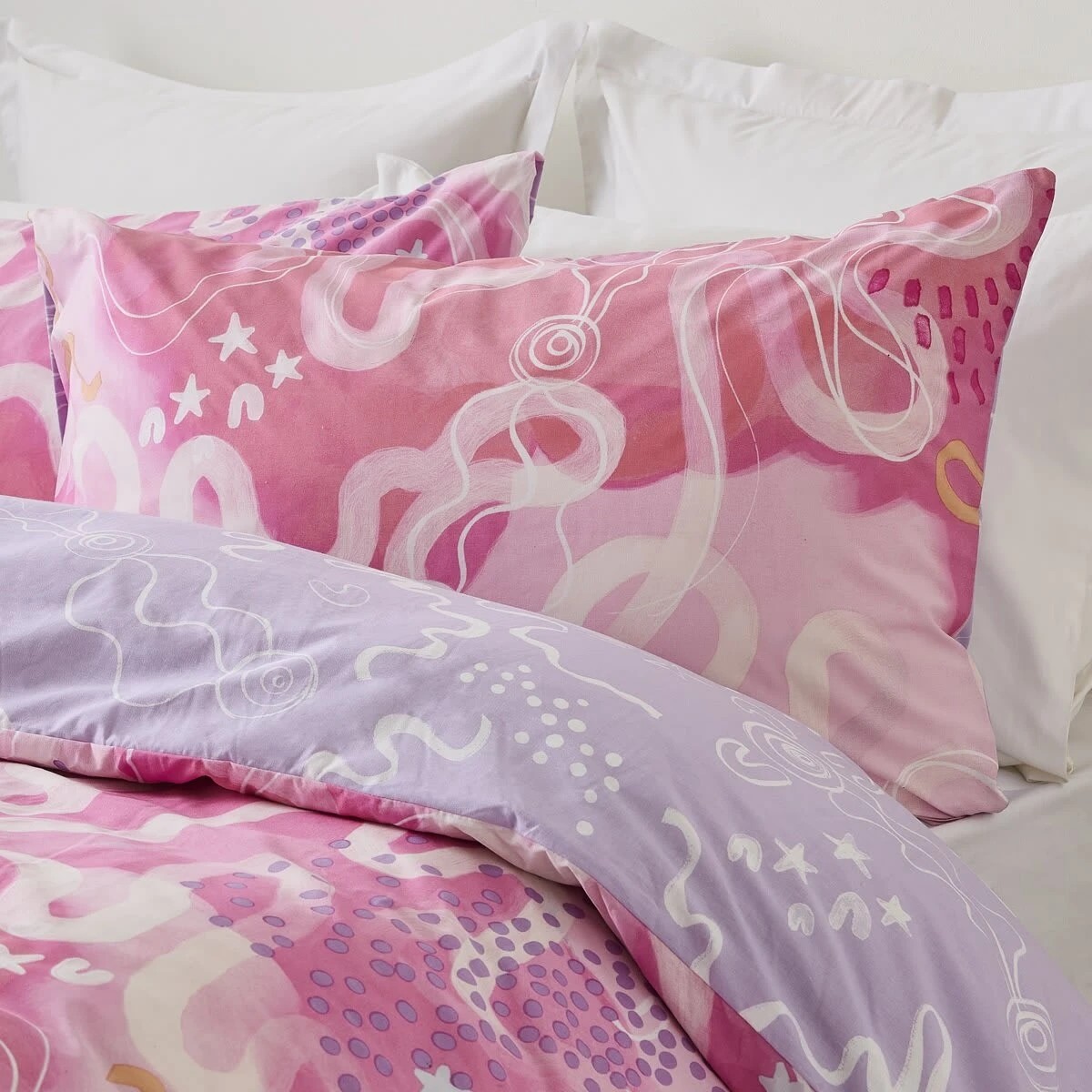 3 Rachael Sarra Flourish Cotton Rich Reversible Quilt Cover Set - Queen Bed, 3 of 7