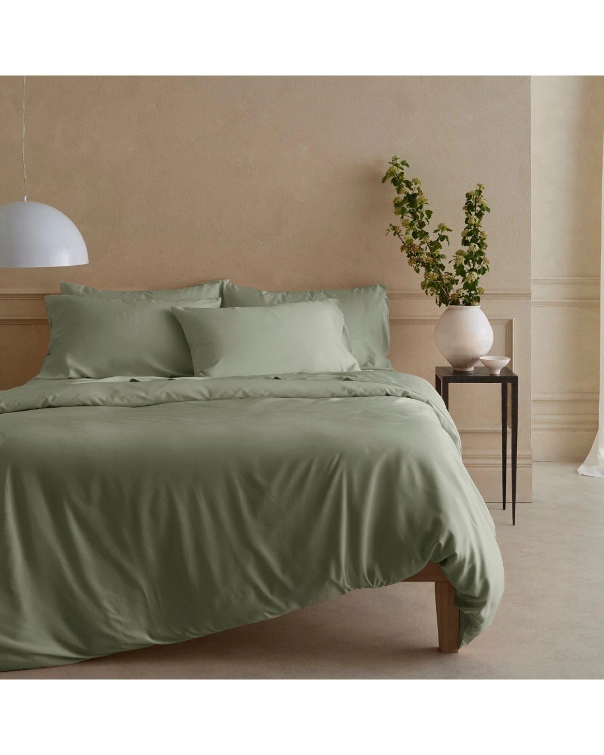 1 Bedding Co Organic Bamboo Quilt Cover Set 350TC Sage - Queen Bed - Green, 1 of 5