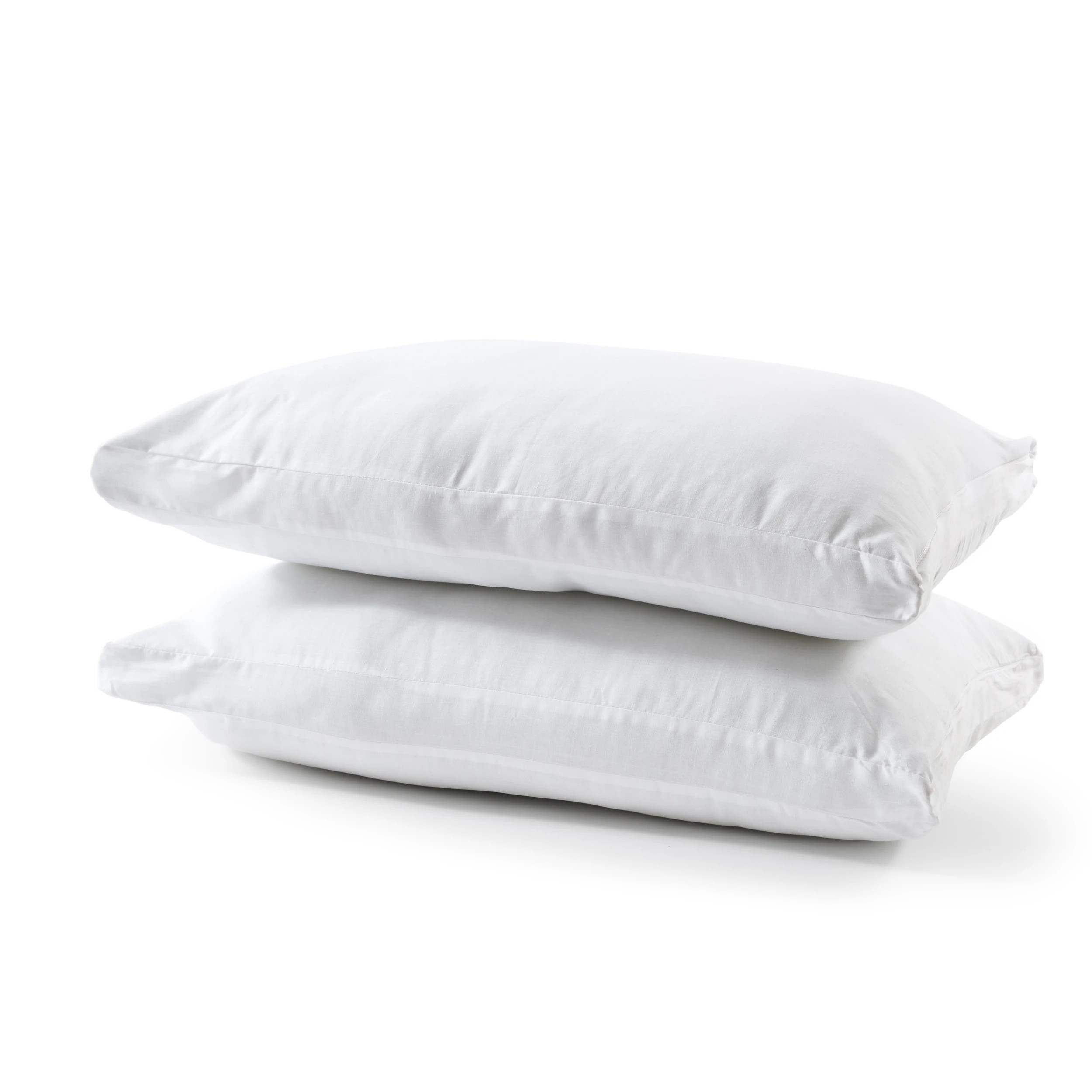 1 2 Pack Cotton Rich Cover Pillows - High Profile, White, 1 of 6
