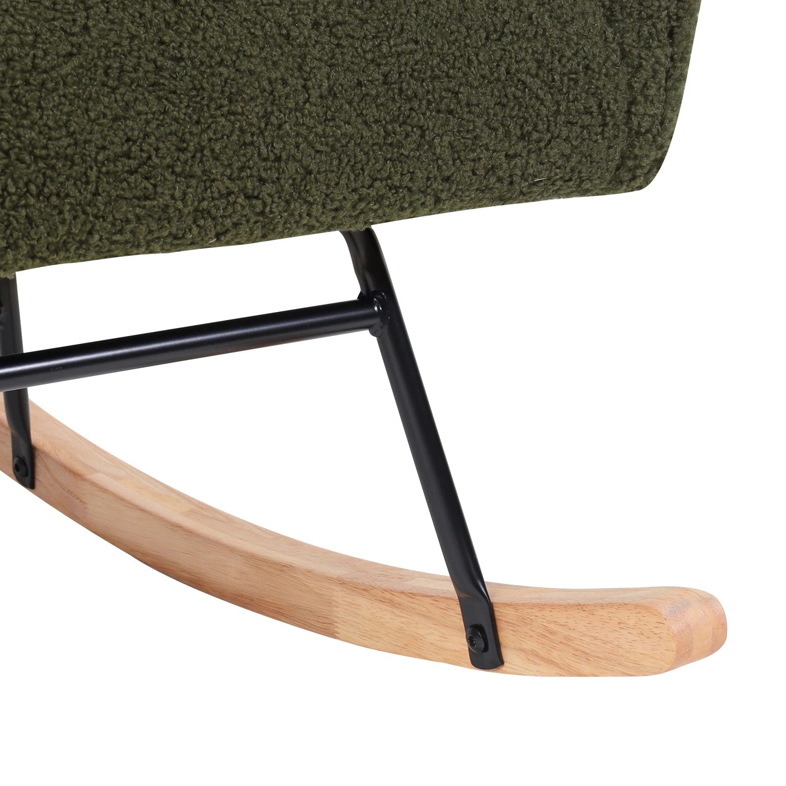 10 Oikiture Rocking Chair Nursing Armchair Sherpa Accent Chairs Upholstered - Green, 10 of 10