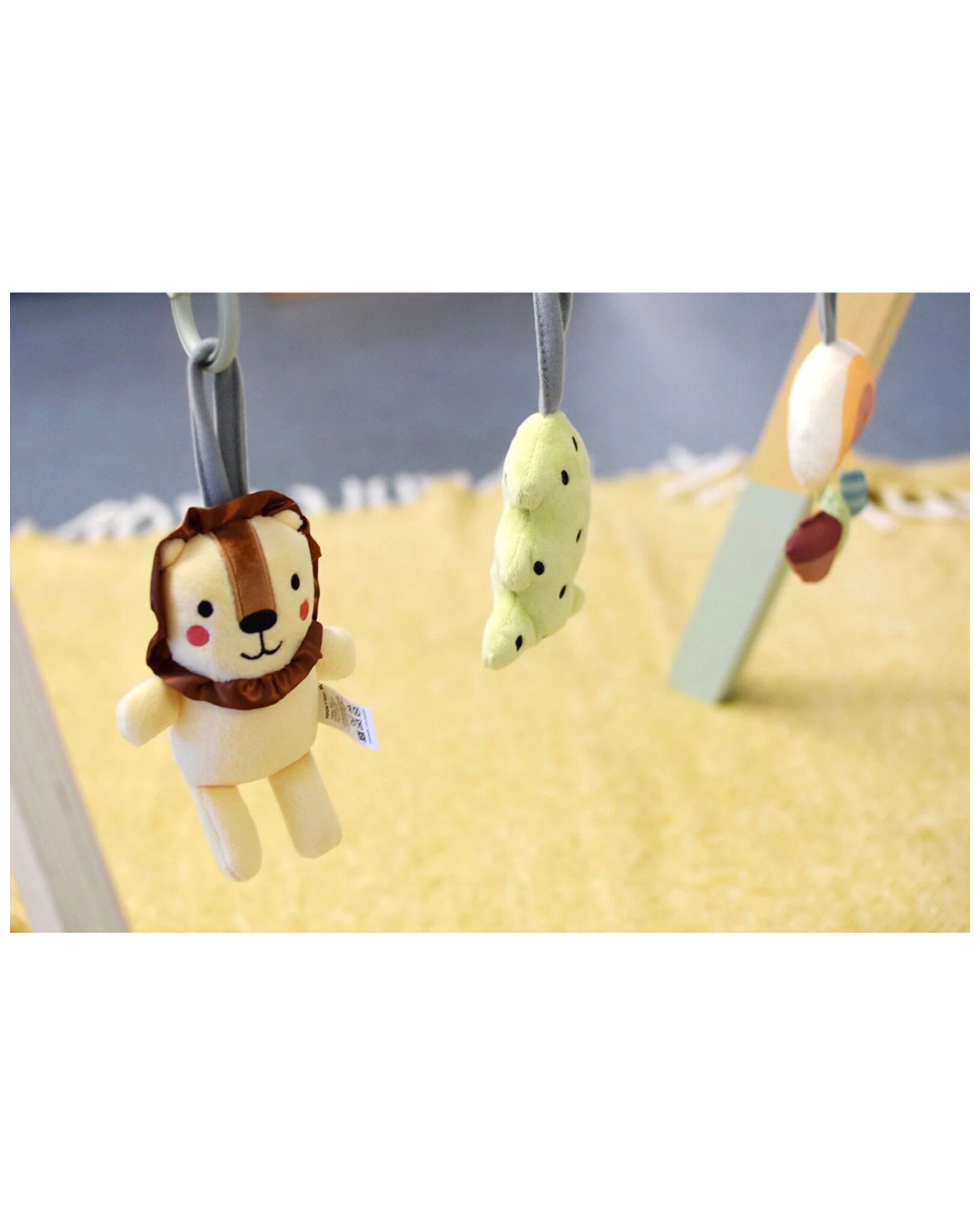 4 Tooky Toy 60x54cm My Forest Friends Lion Wooden Baby Gym With Hanging Toys 0 Months Plus - Natural, 4 of 5