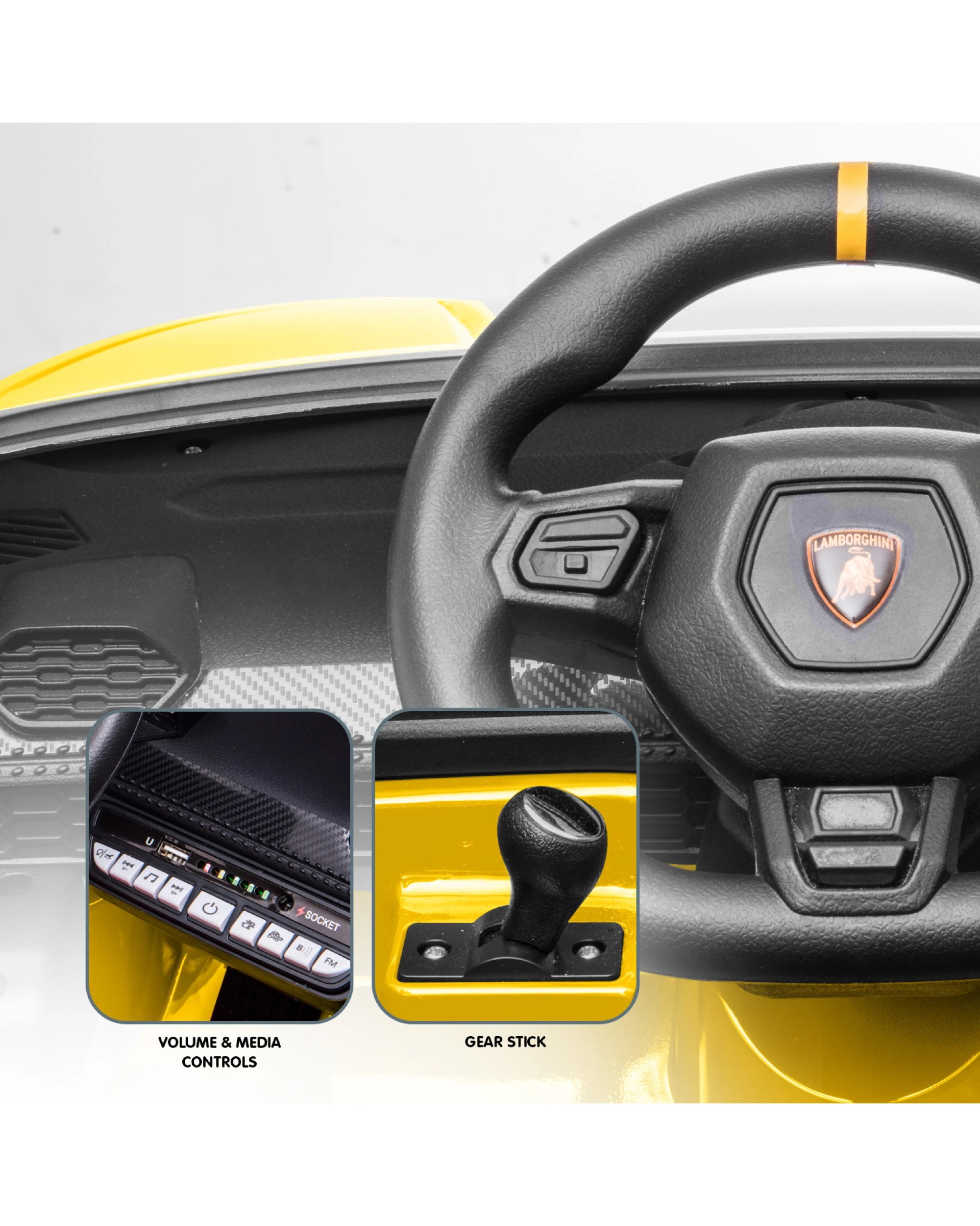 5 Kahuna Lamborghini Performante Kids Electric Ride On Car - Yellow, 5 of 10