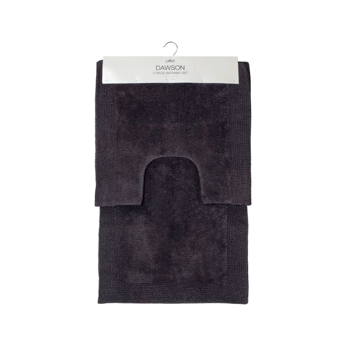 1 J. Elliot 2pc Dawson Cotton Bathmat Set 50x50cm 50x80cm Mats Set For Bathroom Comfort And Style
 - Grey, 1 of 4