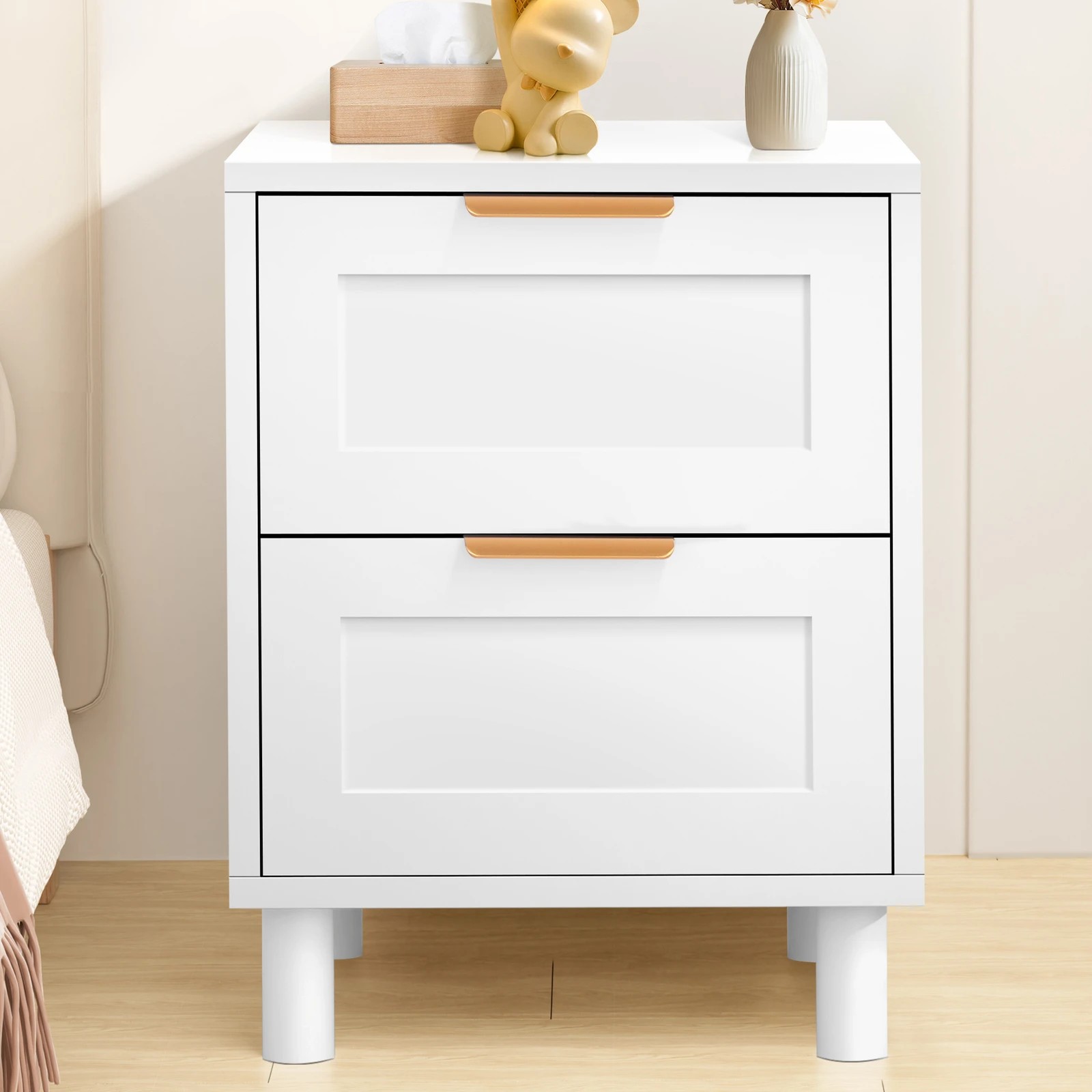 7 Alfordson 2x Bedside Table Side Storage Nightstand 2 Drawers Cabinet - White, 7 of 10