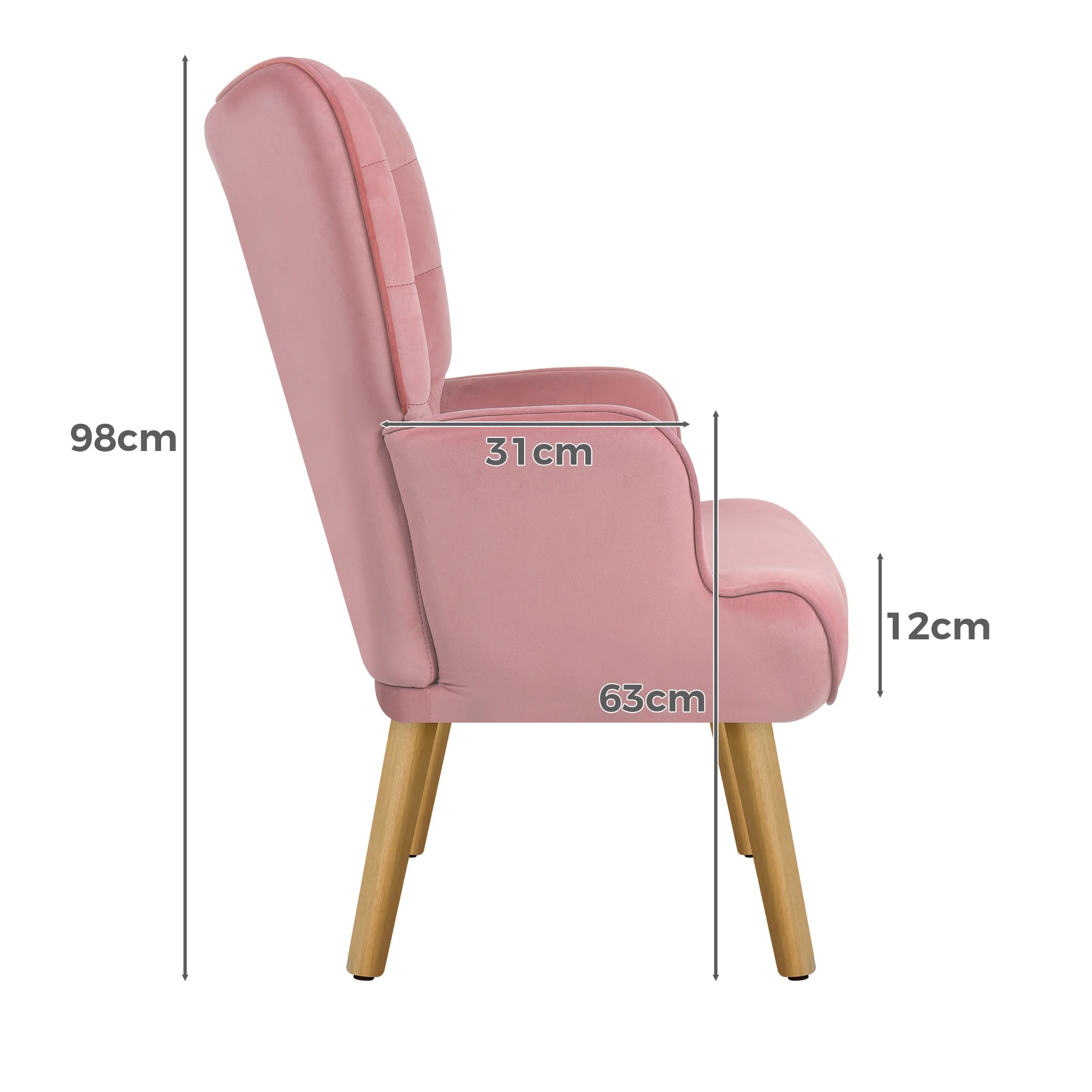 7 Alfordson Armchair Lounge Chair Featherston Contour Chair Ottoman Couch - Pink, 7 of 10